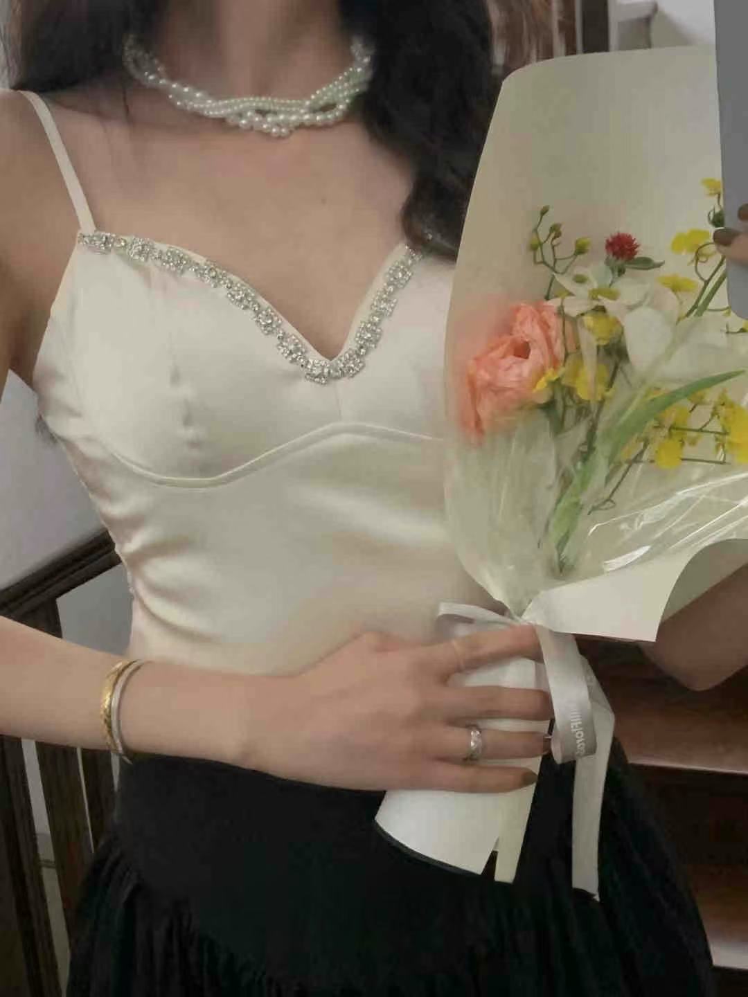 TP297镶钻吊带背心