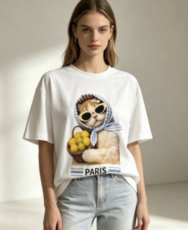 ［訂購］M053  Bandana Lemon Kitty Graphic Tee