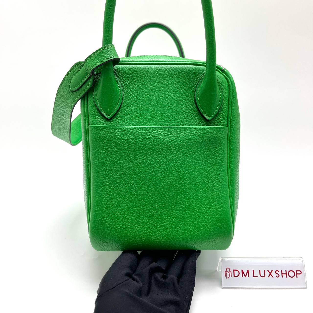 Hermes Bamboo Green Lindy 30 PHW (Stamp Square R)