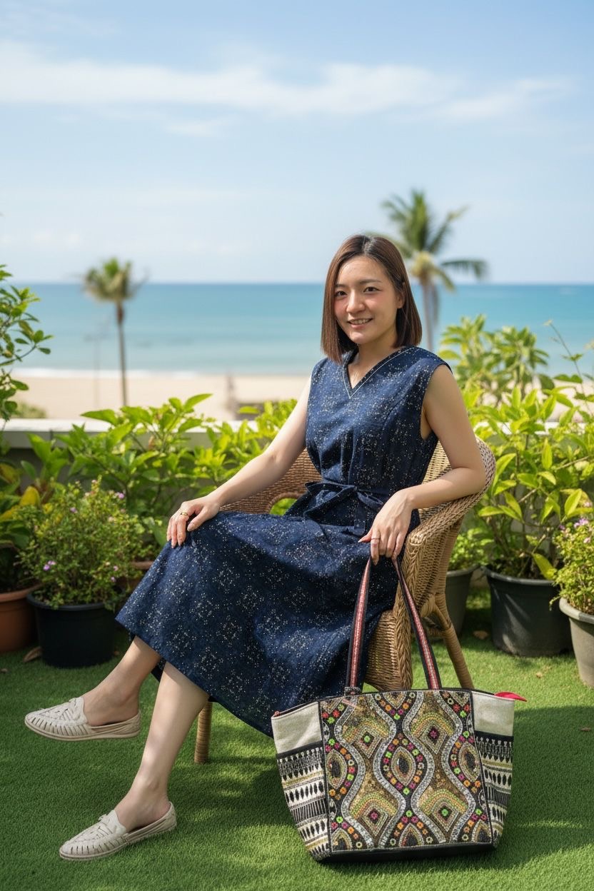 Navy Blue V-neck 43" #1383