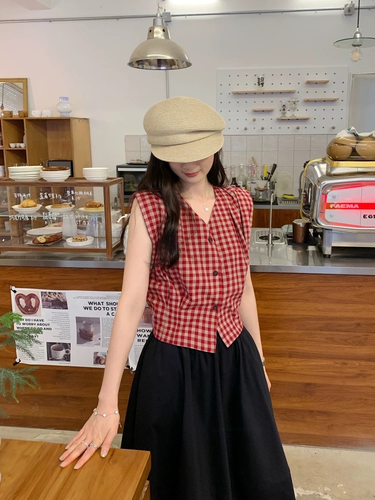 TP557复古V领上衣