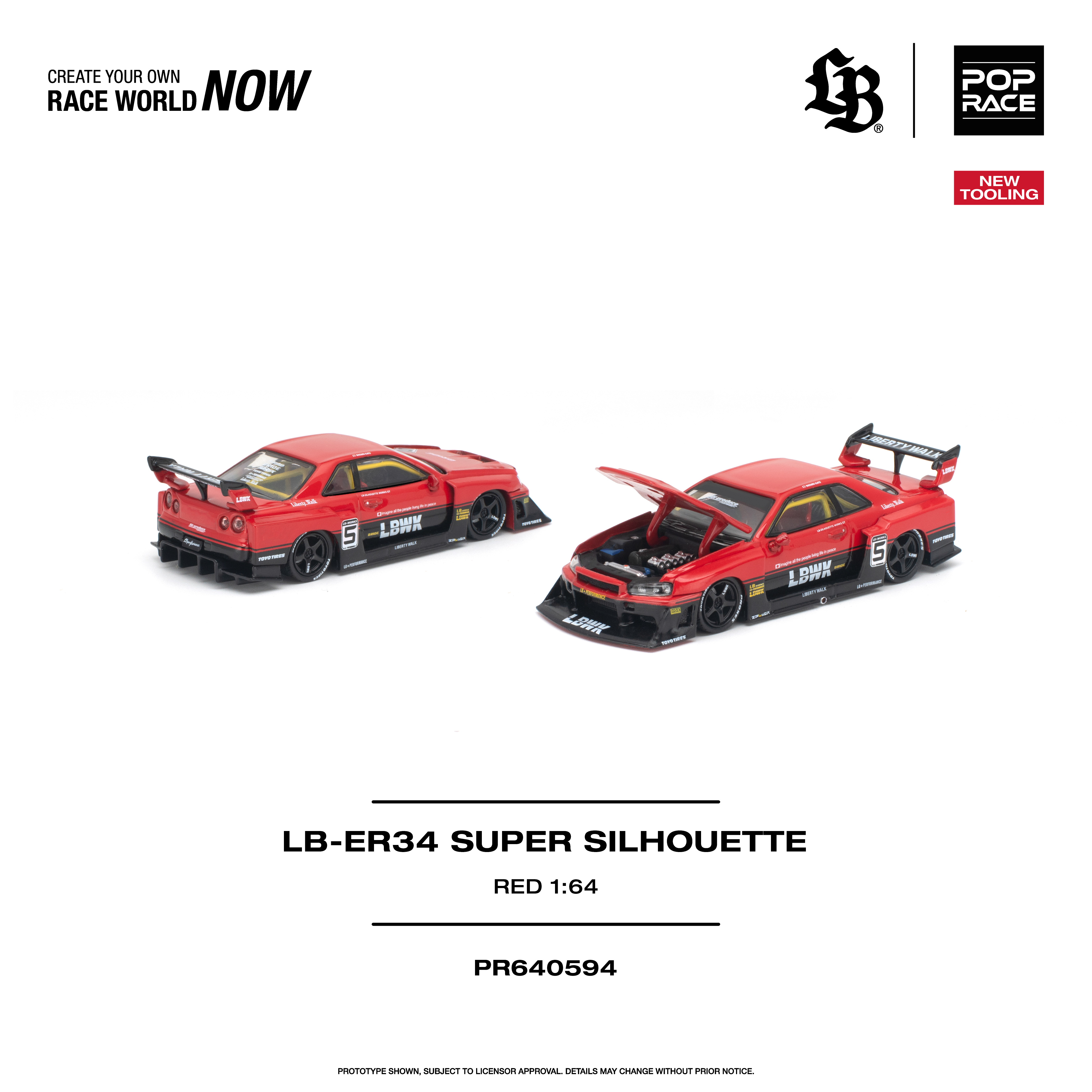 (預訂 Pre Order) POP RACE (PR640594) LB-ER34 SUPER SILHOUETTE RED | POPRACE 預訂優惠價 $130