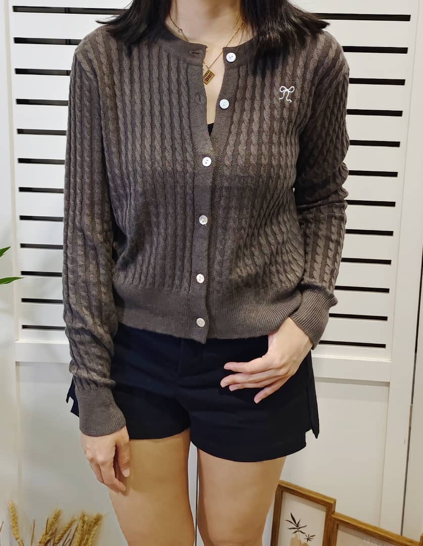 S1949 Cable Knitted Cardigan