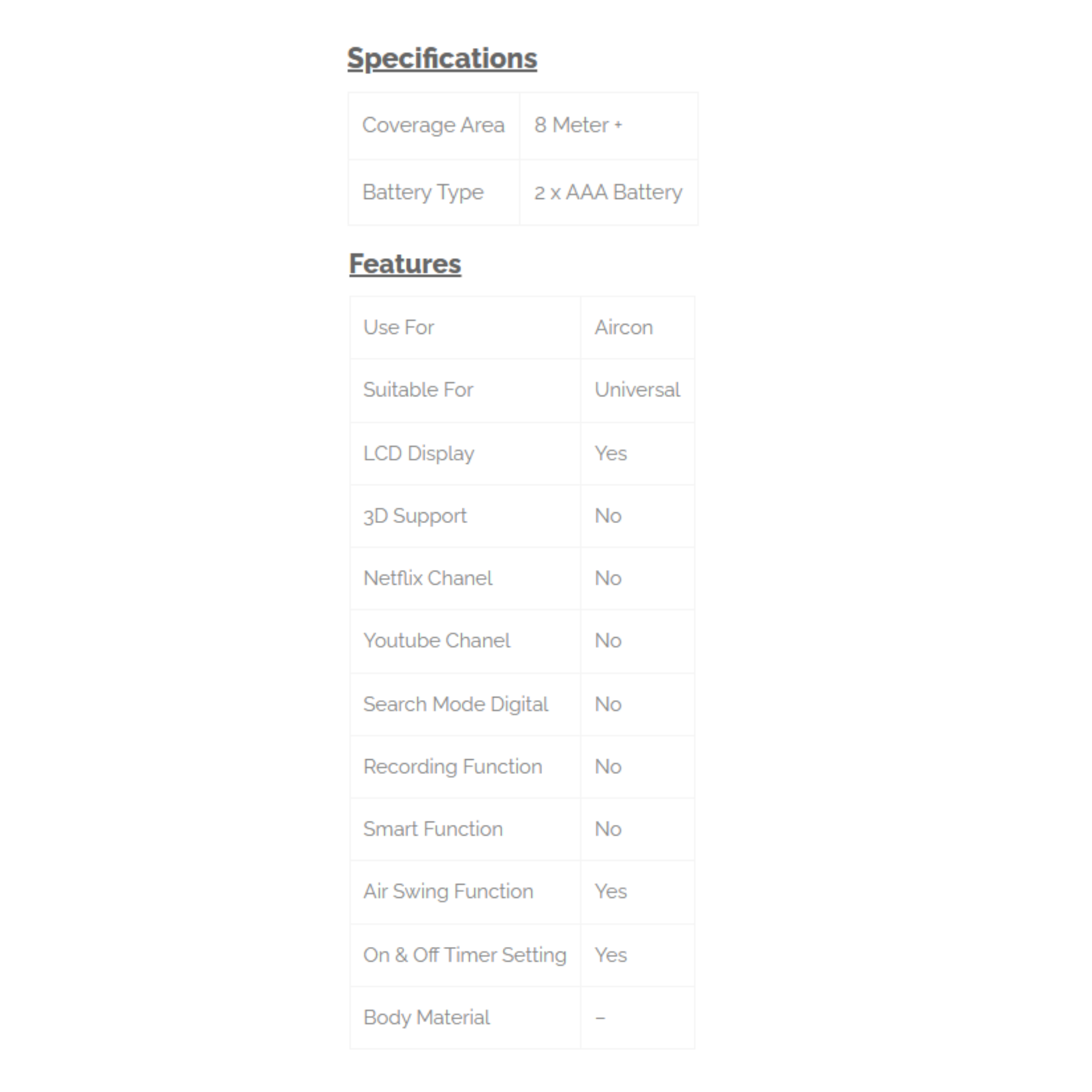 Phison Universal Aircon Remote Control (PR-103-1)