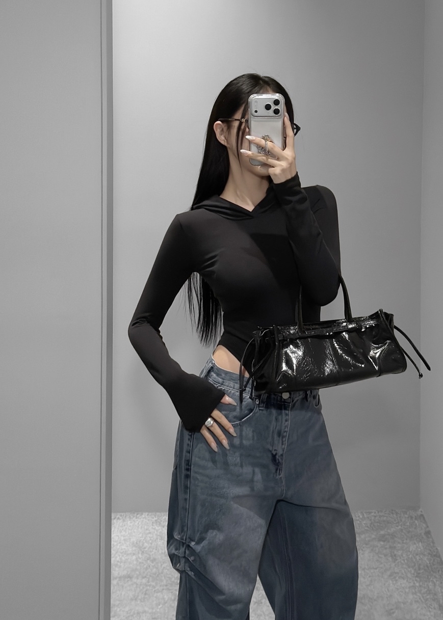 Solid Fitted Hooded Bodysuit