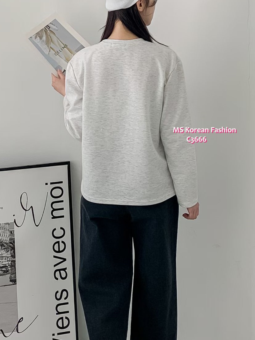 C3666 韓國🇰🇷簡約有款字母tee
