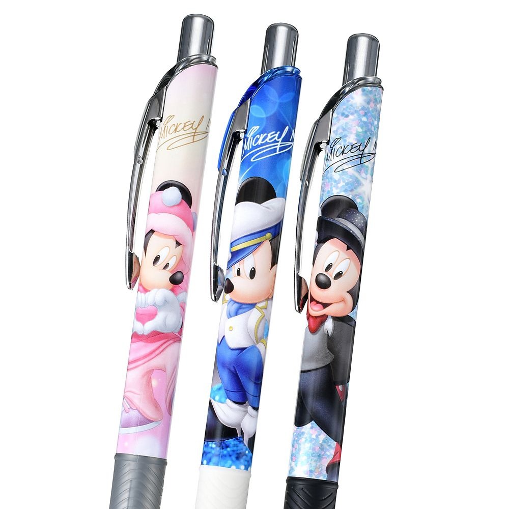 現貨｜【日本 Disney Store 限定】一套三枝 Mickey Mouse Minnie Mouse 日本製 Pentel EnerGel 0.5mm 黑色 啫喱筆 070684