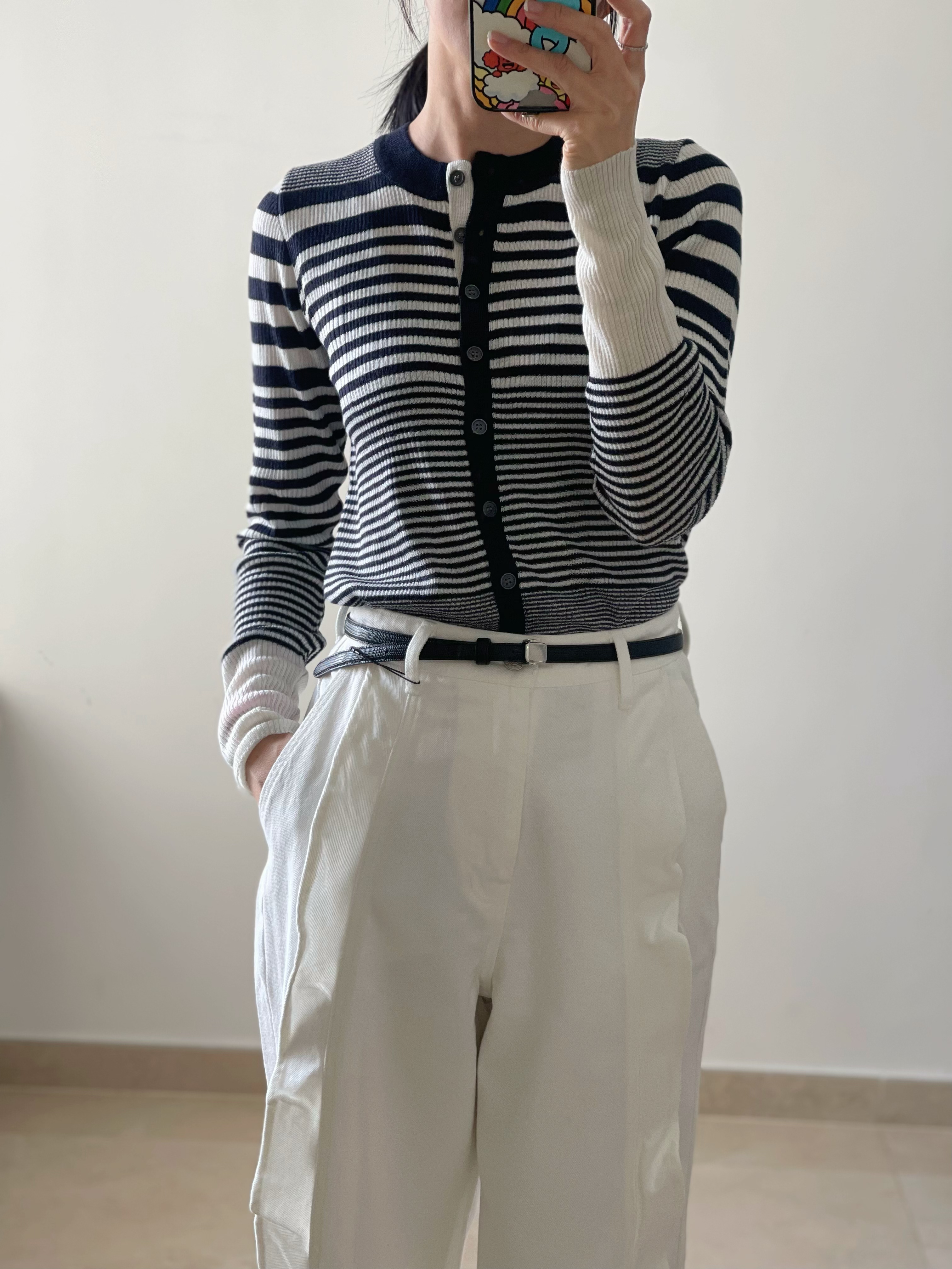 Elegant stripes ultra-light cardi
