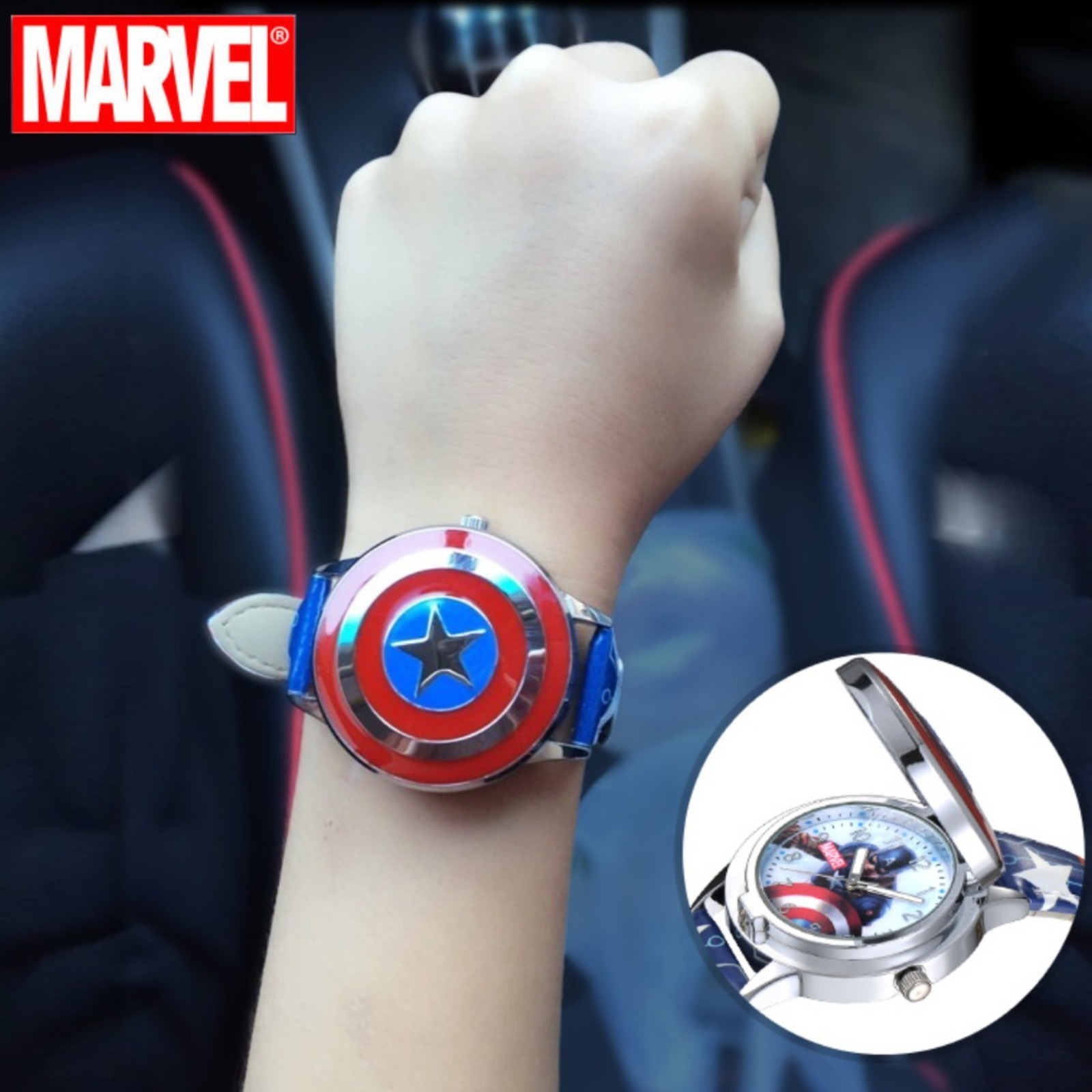 Marvel卡通兒童盾牌手錶 -1件- 現貨