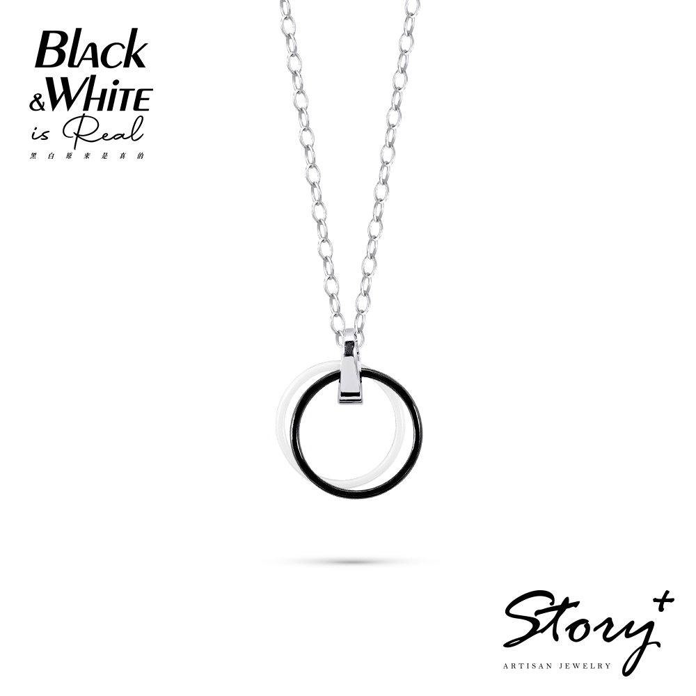 📦訂購 台灣限定 STORY 故事銀飾 黑白原來是真的 黑白雙環造型戒指頸鏈
