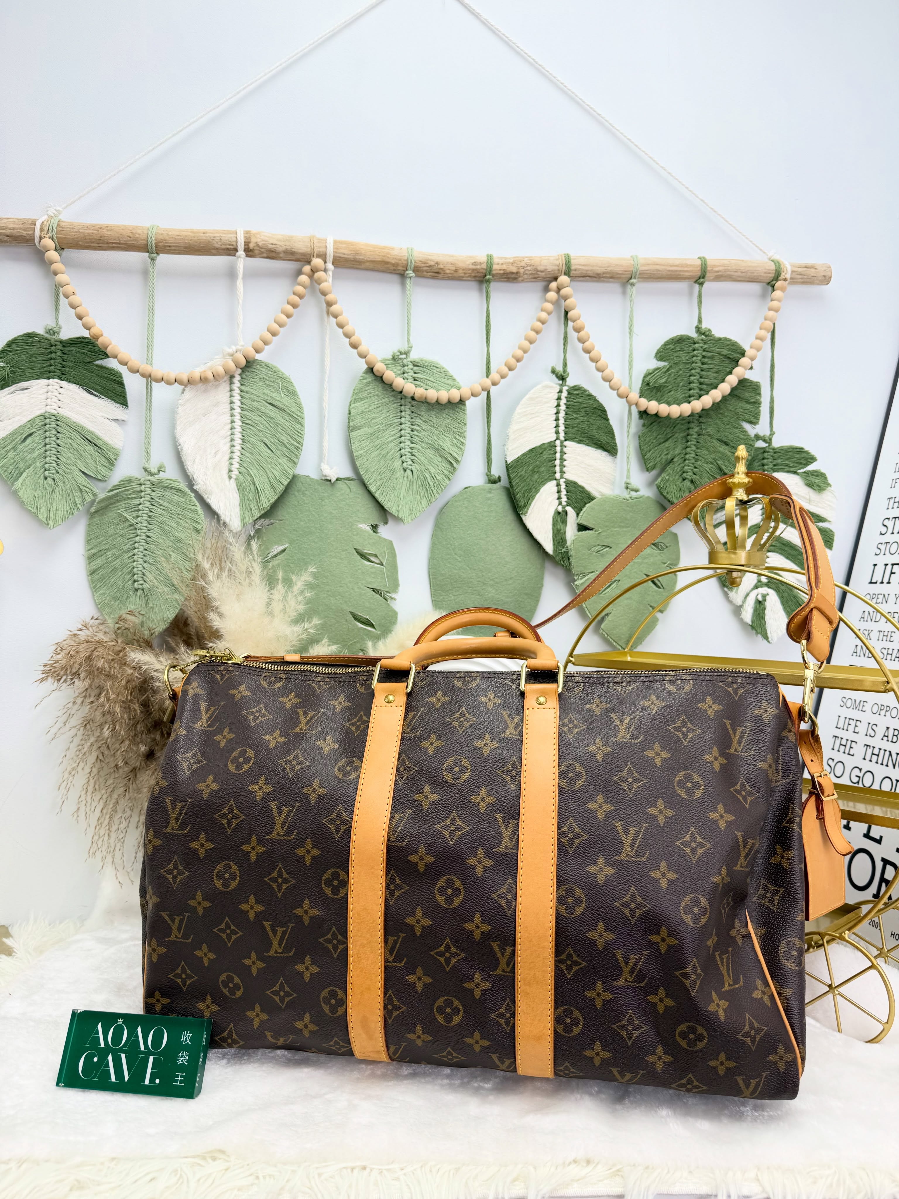 LV🤍PRE OWNED 💼啡色老花keepall45 有塵袋🤎