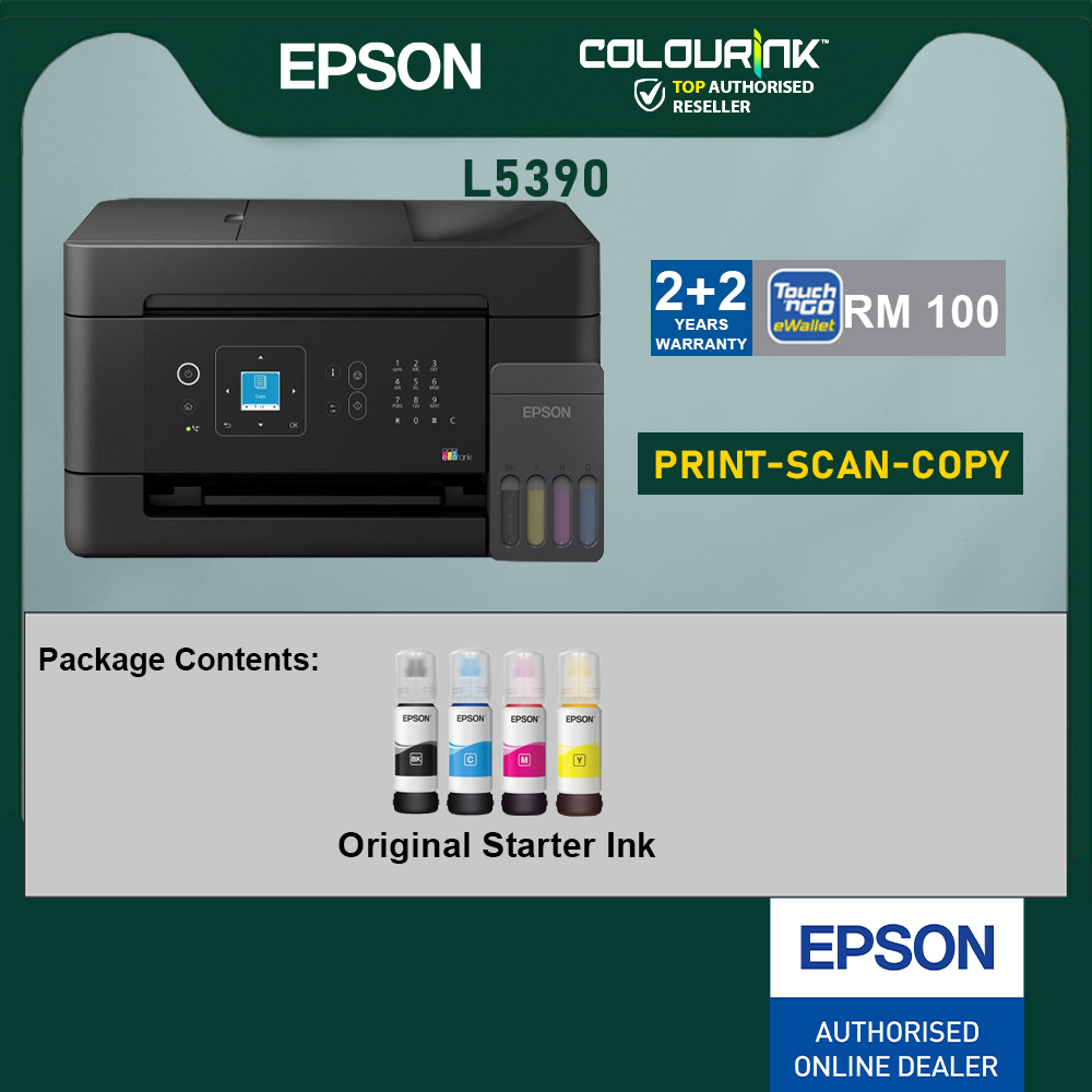 Epson EcoTank L5390 L5590 A4 Wi-Fi All-in-One Print Scan Copy Fax Refill Ink Tank Printer with ADF Scanner T920DW