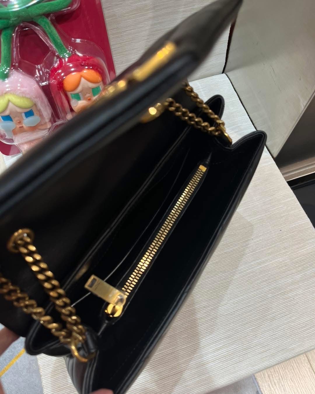 Ysl Loulou small flap bag 黑色牛皮 100%Authentic,98%new ✅card booklet✅dust bag