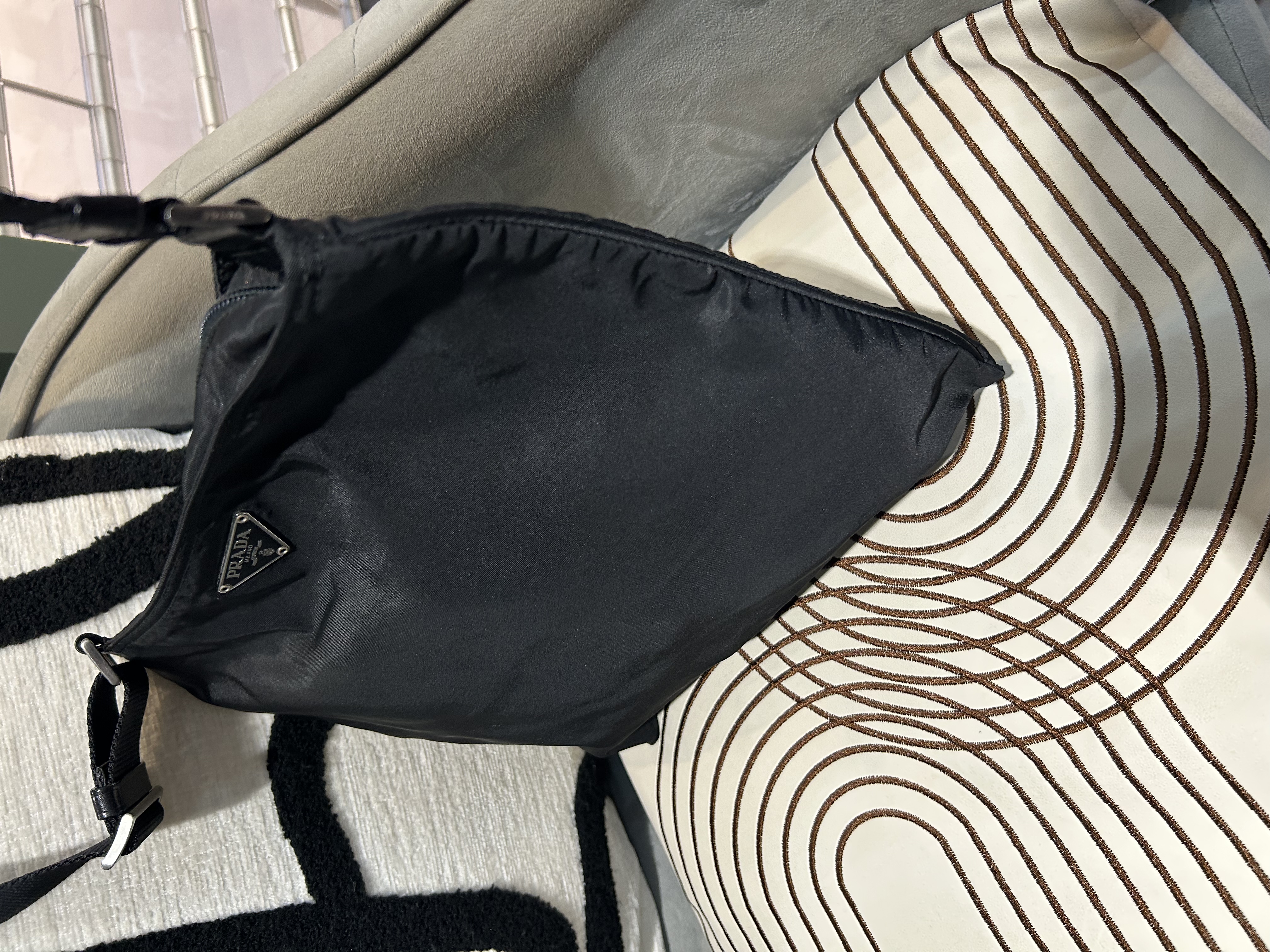 Prada Nylon Shoulder Bag Black 100%Authentic, 95%New