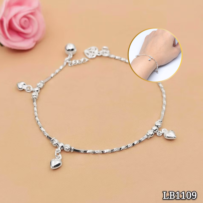 LB1109 Four Heart Shape Pendant Bracelet