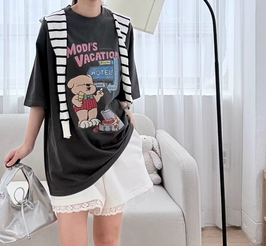 ☀️初夏優惠☀️ 撞色cartoon print Tee 