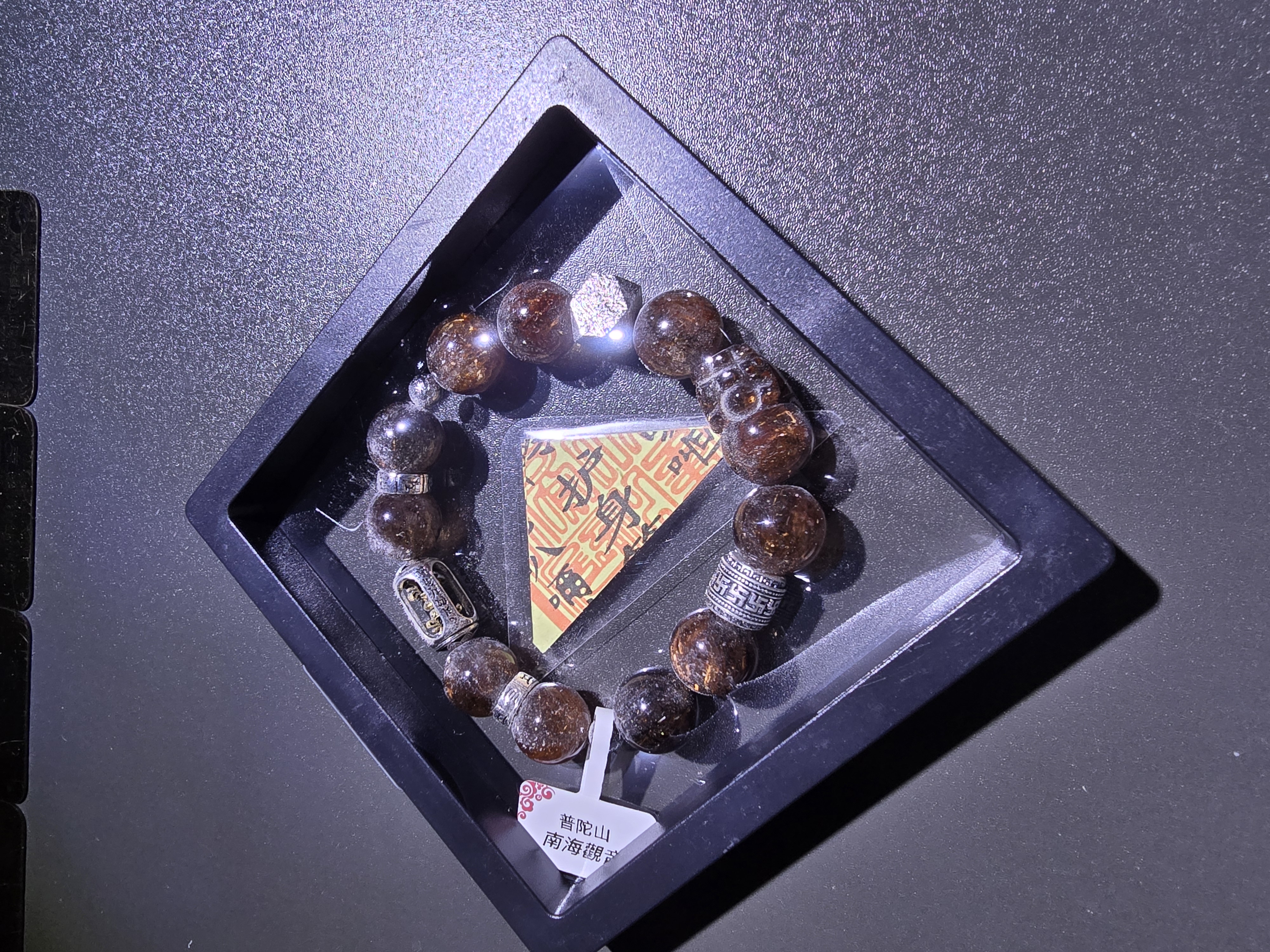 (已開光加持)(5.0) 貔貅天鐵萬字順筒珠+轉運珠黑金超7 14+mm (No.PUT765)