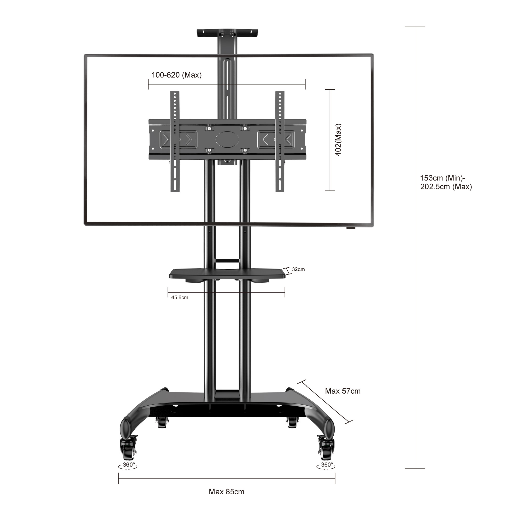 Phison 39"-65" Portable TV Stand Bracket PM-91S