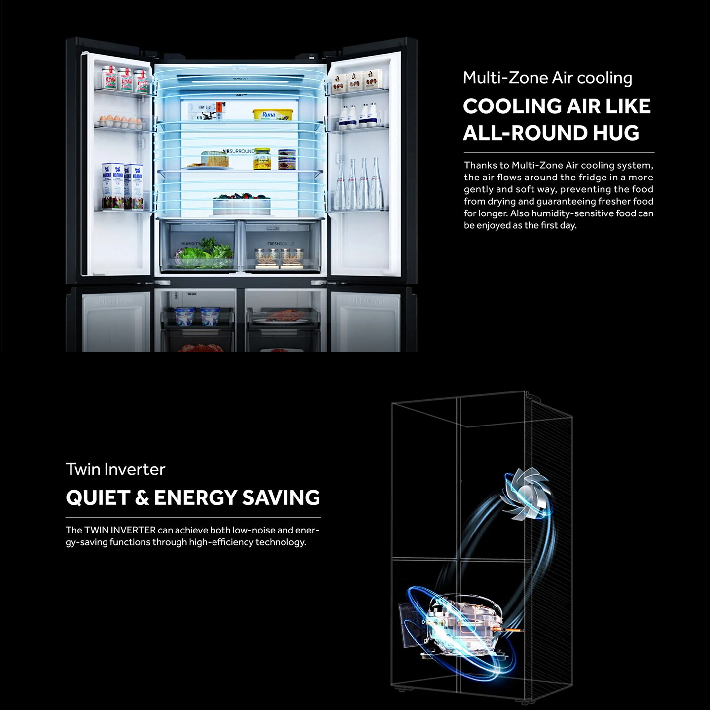 Haier 758L Multi-Door Inverter Glass Fridge (HRF-IM758FG)