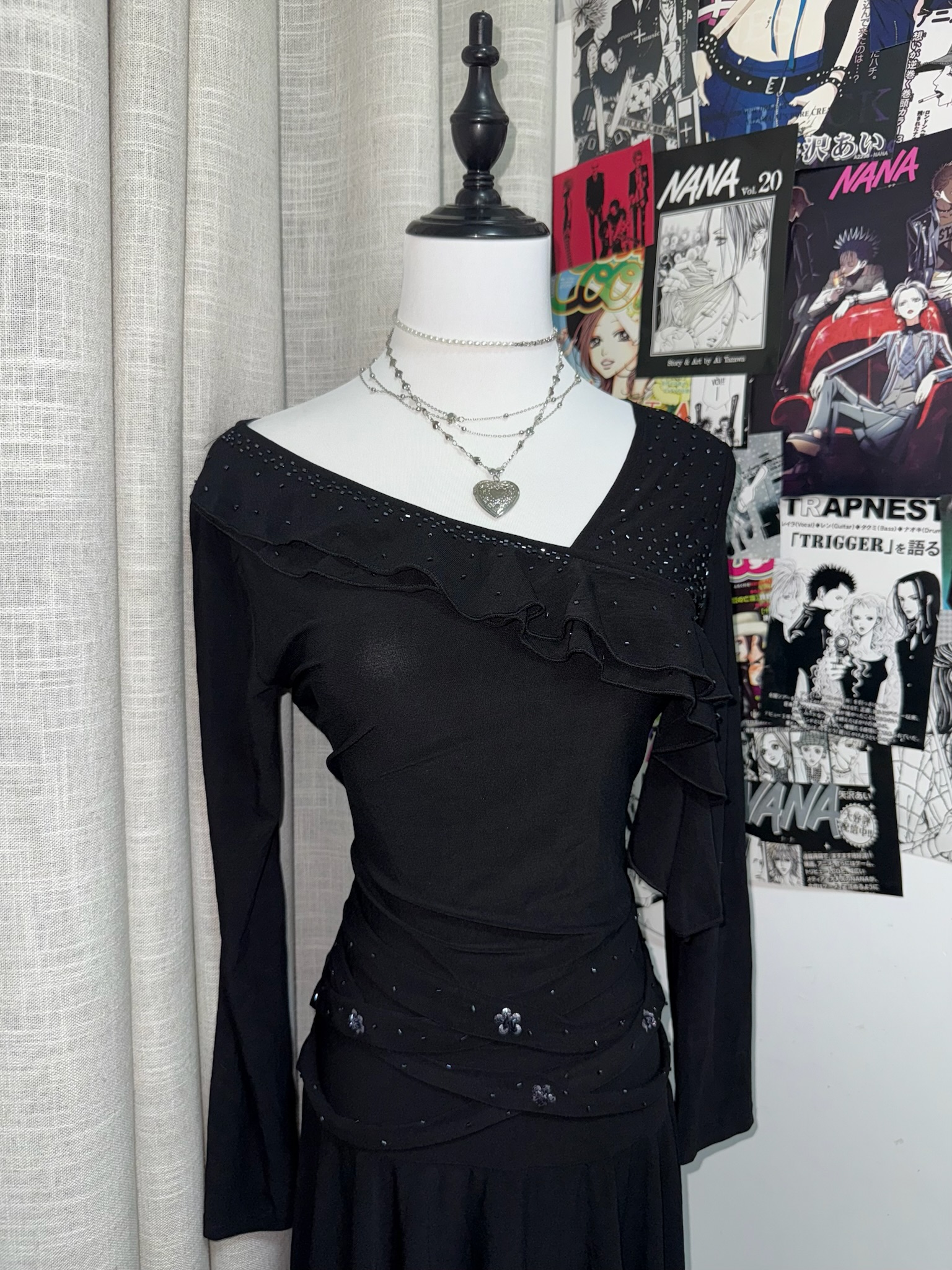 Asymmetric Elegant Rhinestone Cross-Waist Dress