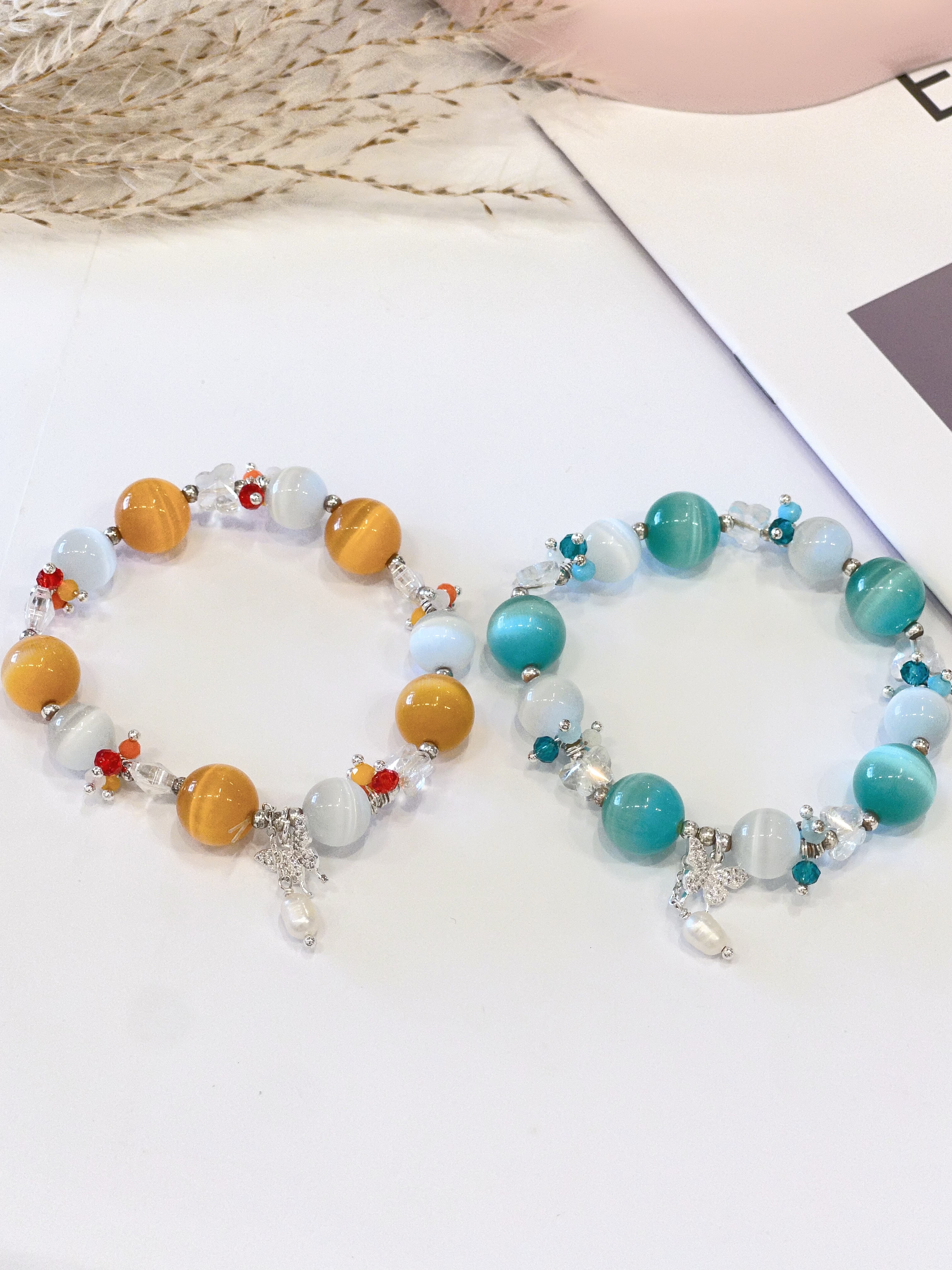 🧡💚✨ 橘色猫眼石 × 绿猫眼石 × 猫眼石手串 Orange Cat’s Eye, Teal Cat’s Eye & Cat’s Eye Stone