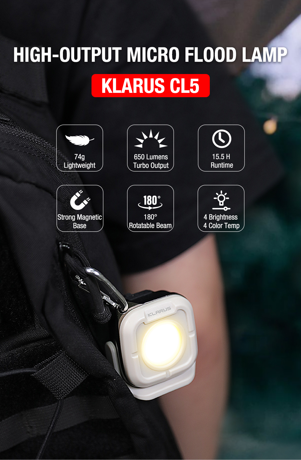 Klarus CL5 高亮度微型泛光燈