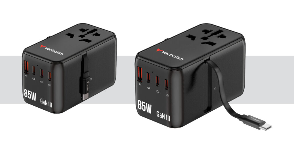 香港行貨 2年保養  Verbatim 威寶 Charge 'n' Travel 85W 通用旅行轉插連伸縮充電線 (CNT-02) 30176