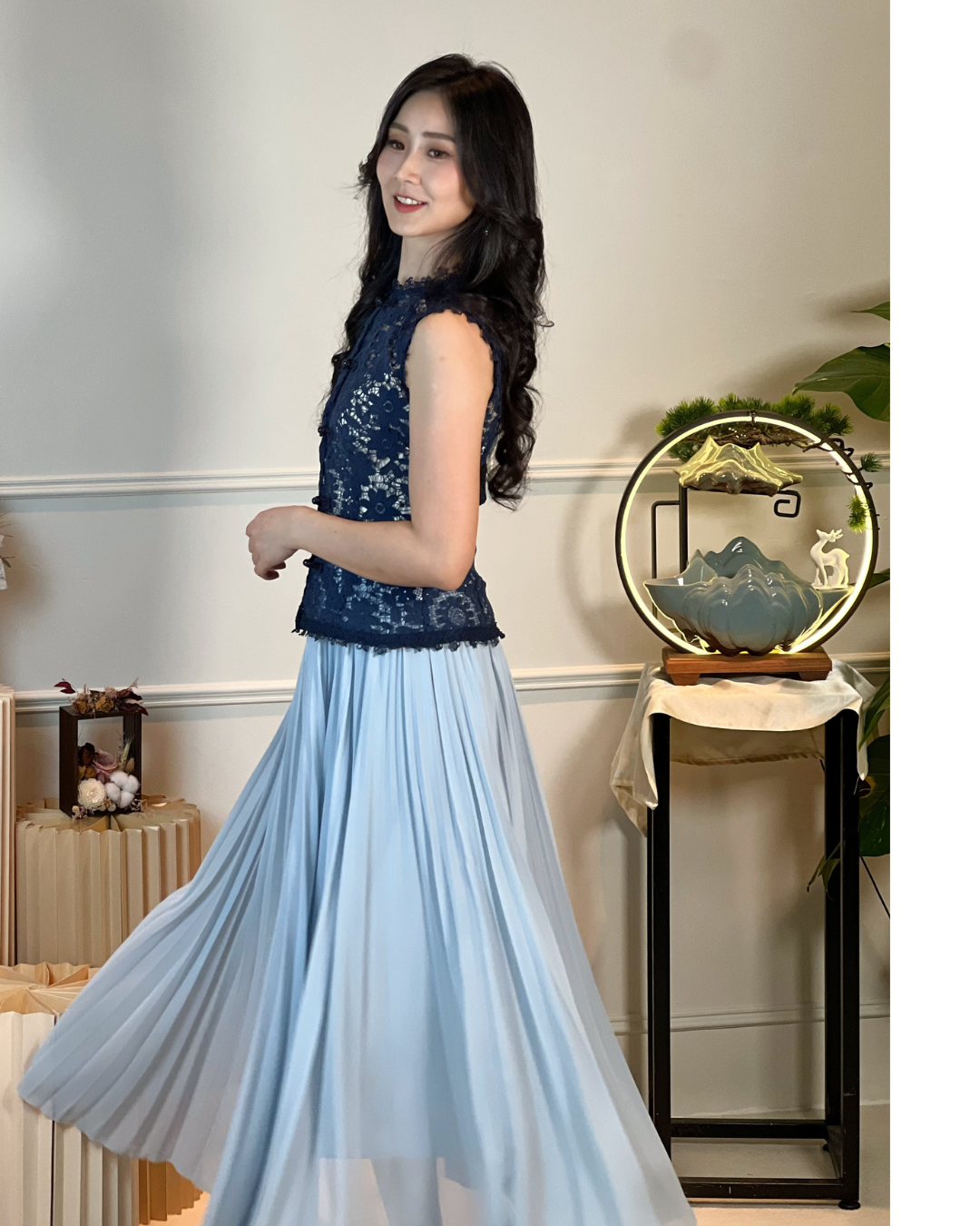 5104 Quintina Pleated A Line Skirt 