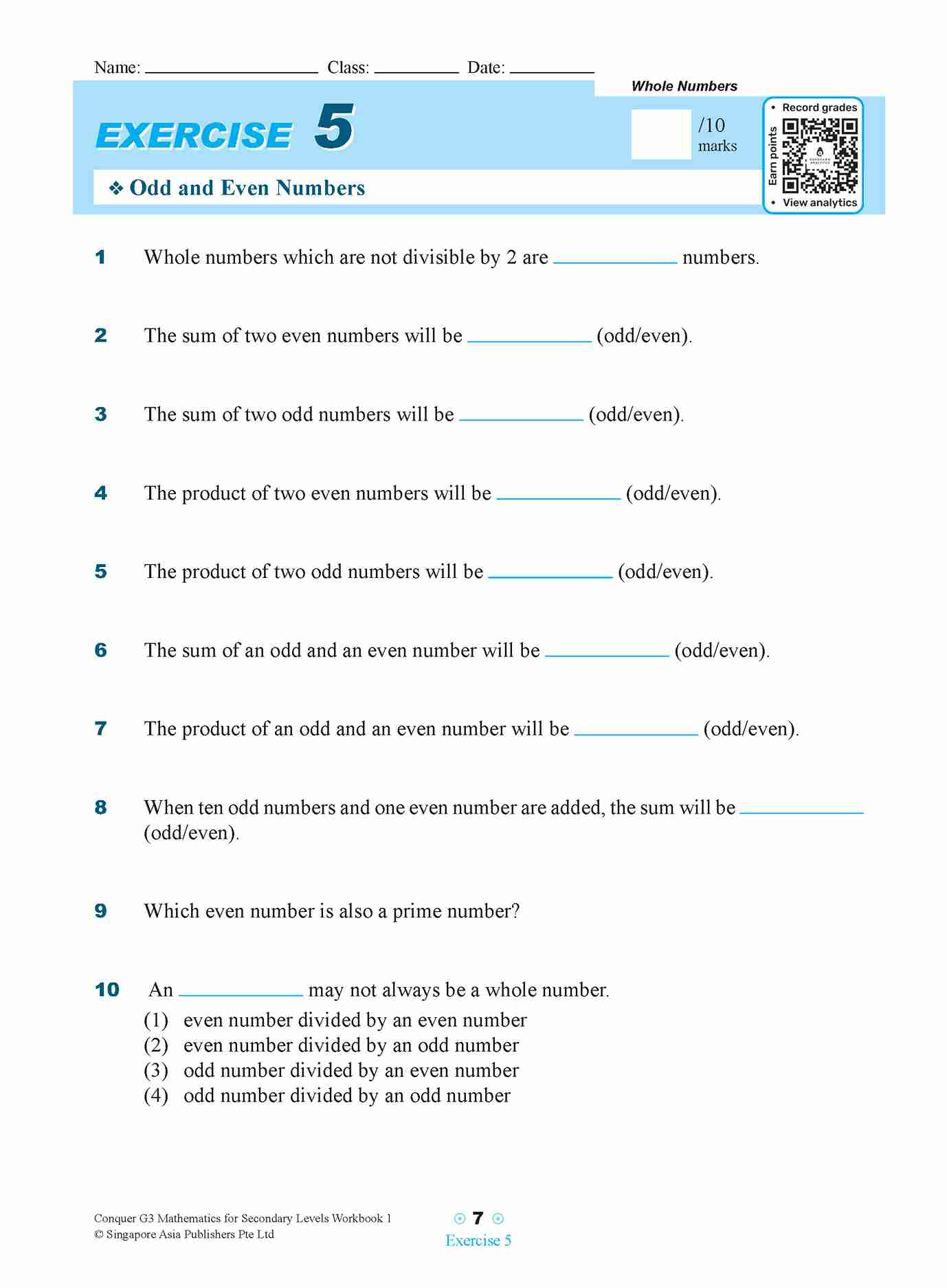 Conquer G3 Mathematics for Secondary 1 