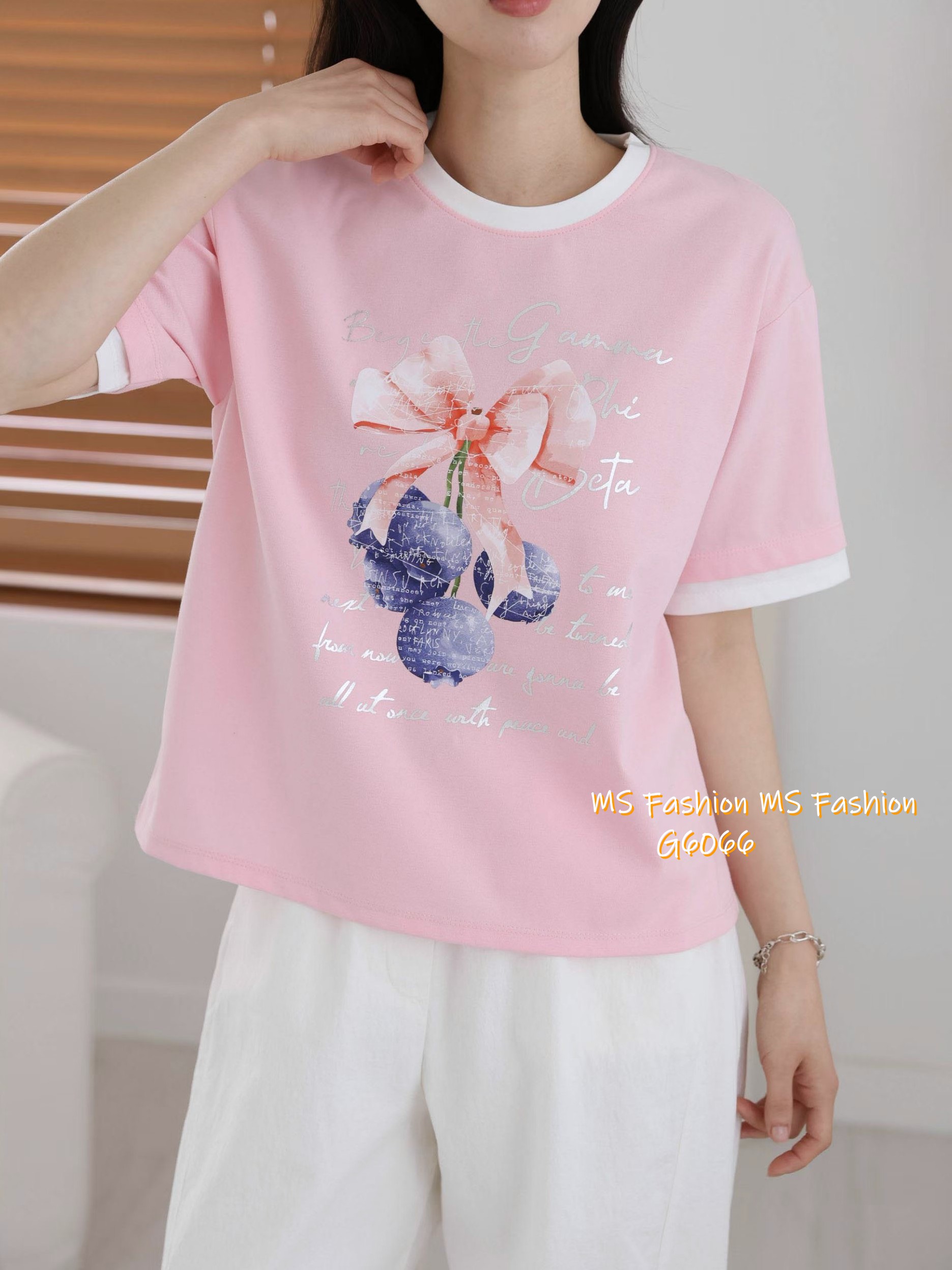 G6066 韓國🇰🇷花花字母print top