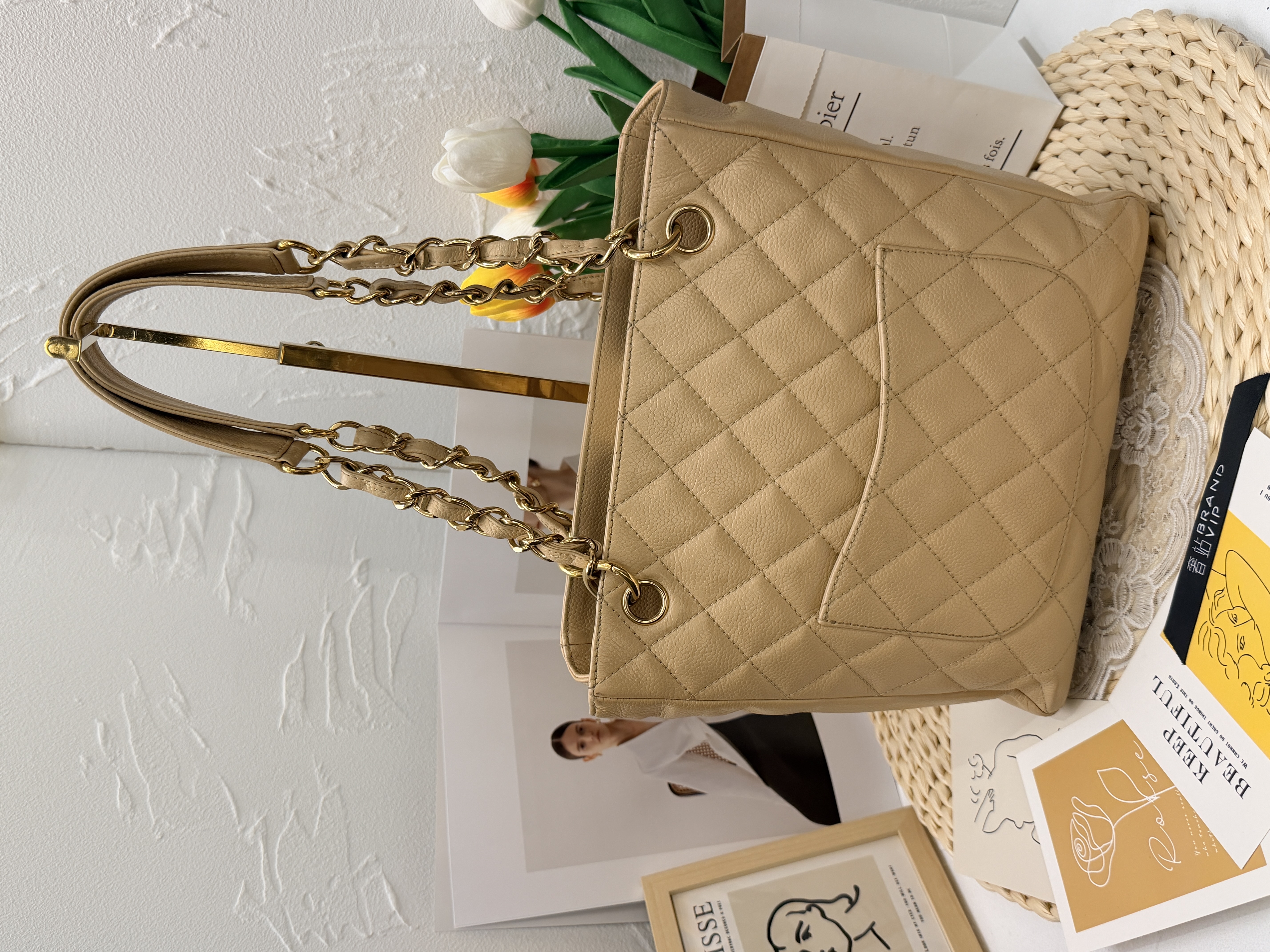 Chanel PST小號托特 - 米色