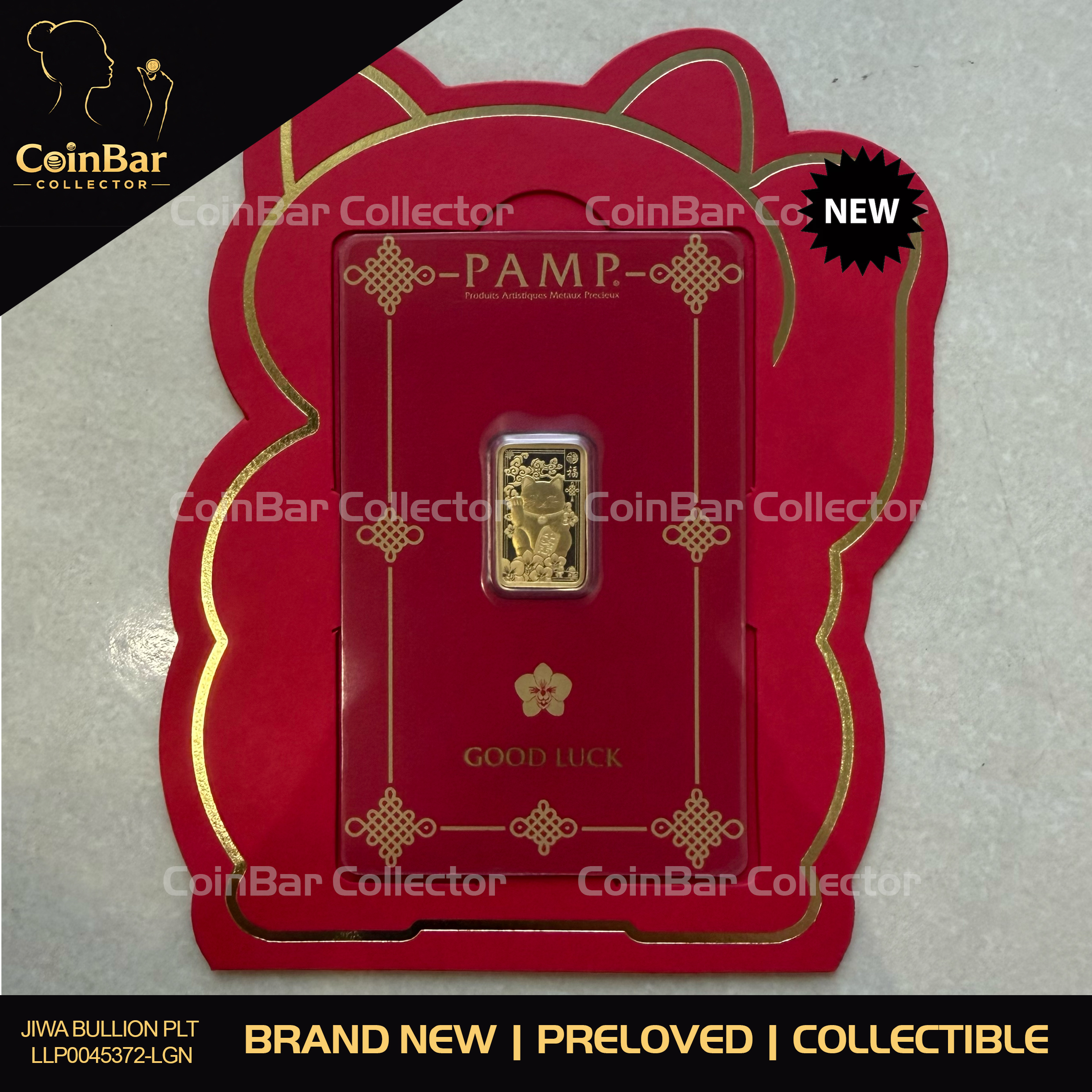 (SN:10920) PAMP Good Luck Cat 2.5g 🇨🇭Swiss Fine Gold Bar Emas 999.9 招财猫