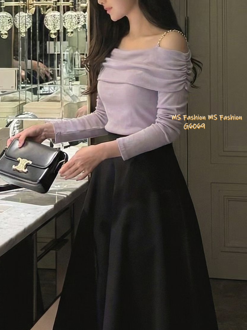 G6068 韓國🇰🇷金鏈吊帶露肩top