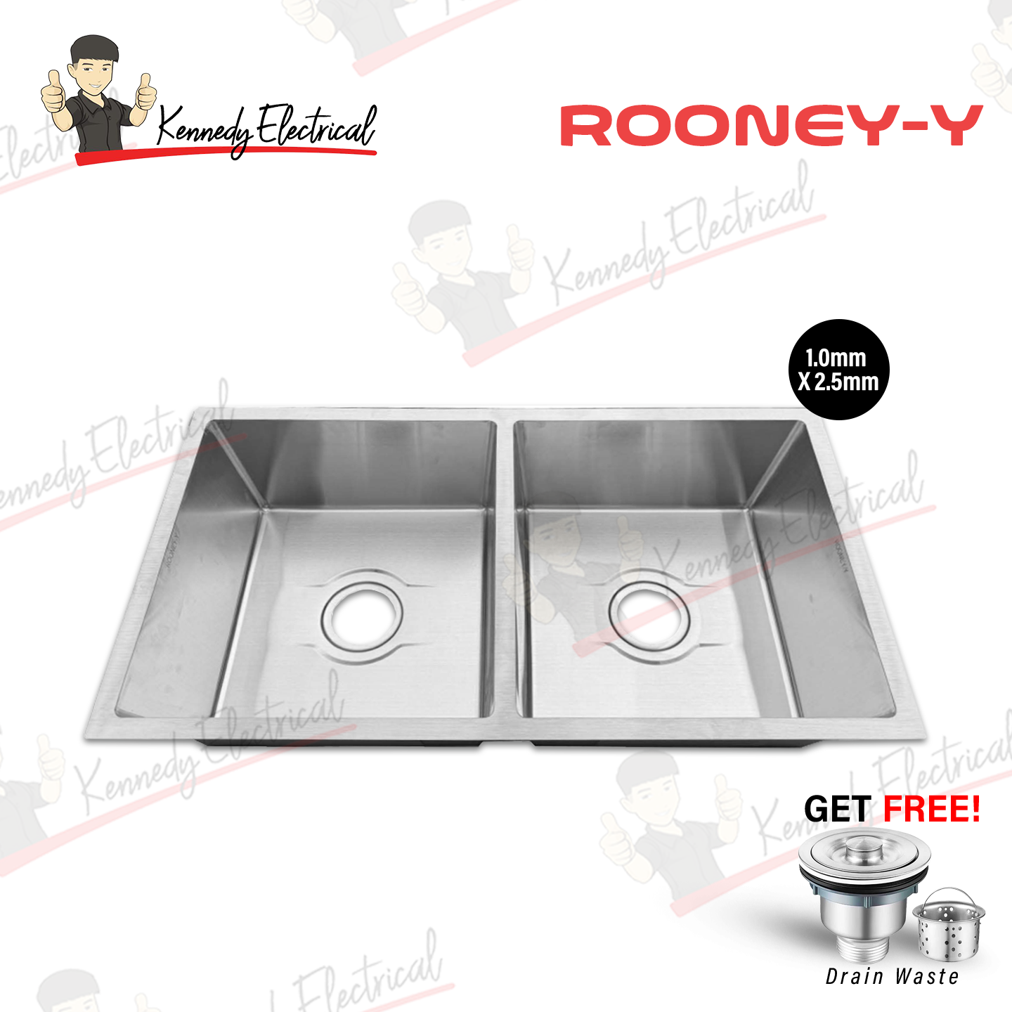 Rooney-Y Honeycomb Double Bowl Stainless Steel Kitchen Sink (8346Hb#) W69-8346HB