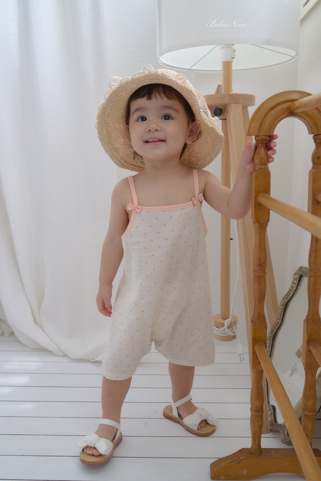 ☀️預訂 韓國直送☀️🇰🇷Bebenine兩色波點絲帶吊帶連身服