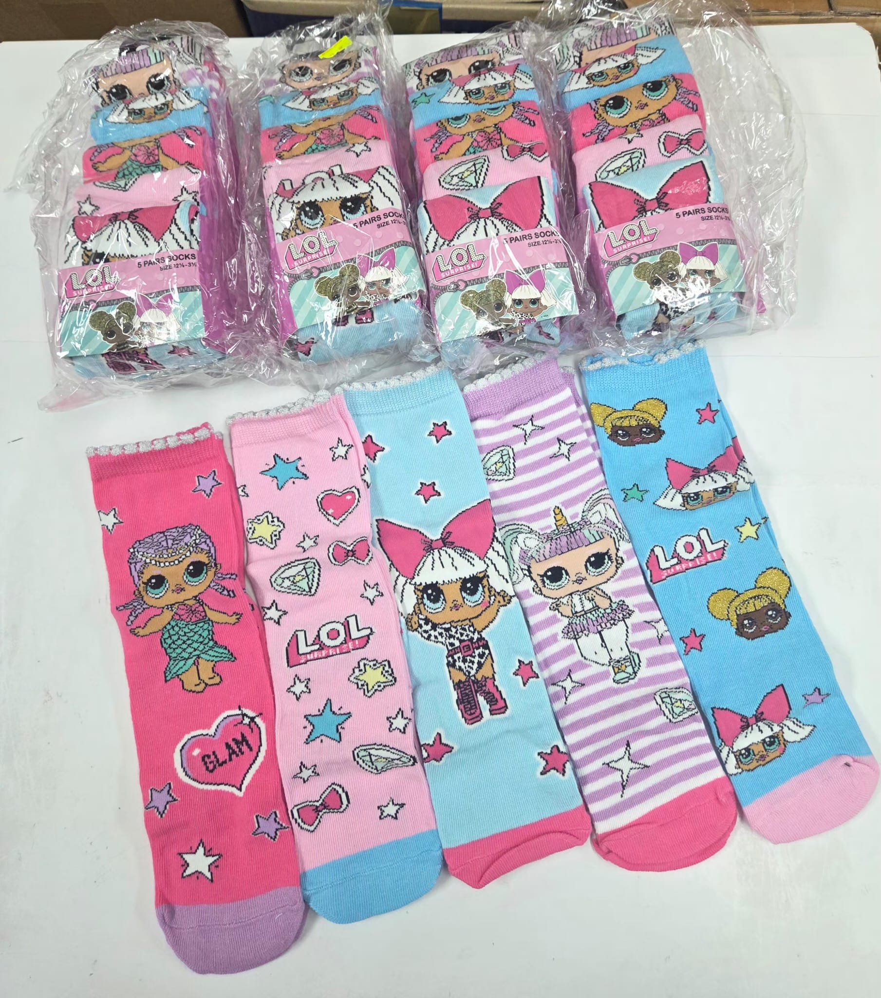 出口英國 LOL 女童中筒襪 1套5對 (現貨品)