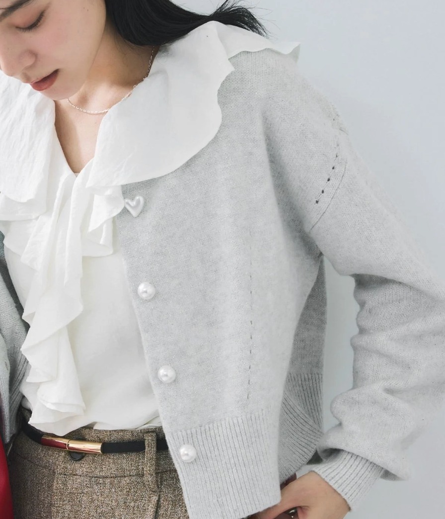 優雅荷葉邊針織開衫