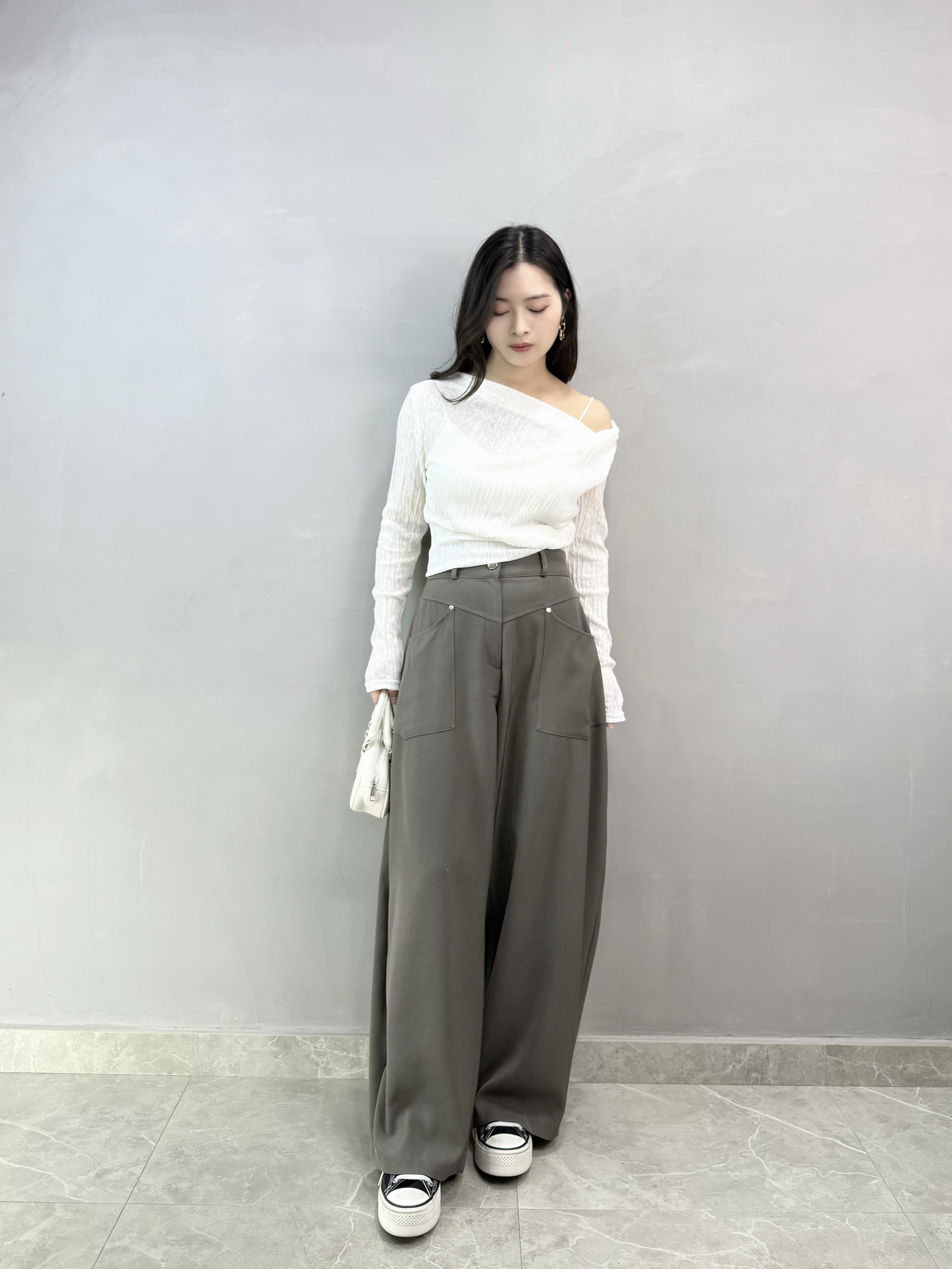 L60 斜領暗紋Top