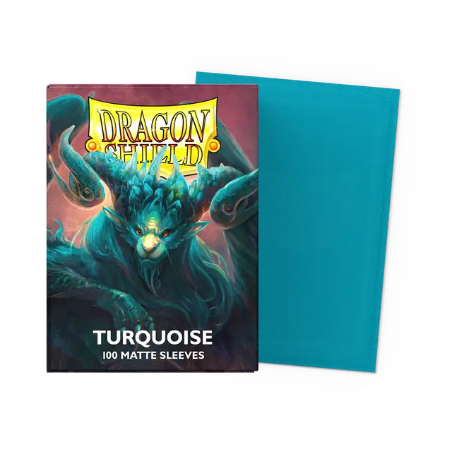 Dragon Shield 100 - Standard Deck Protector Sleeves - Matte Turquoise (Atebeck) - AT-11055