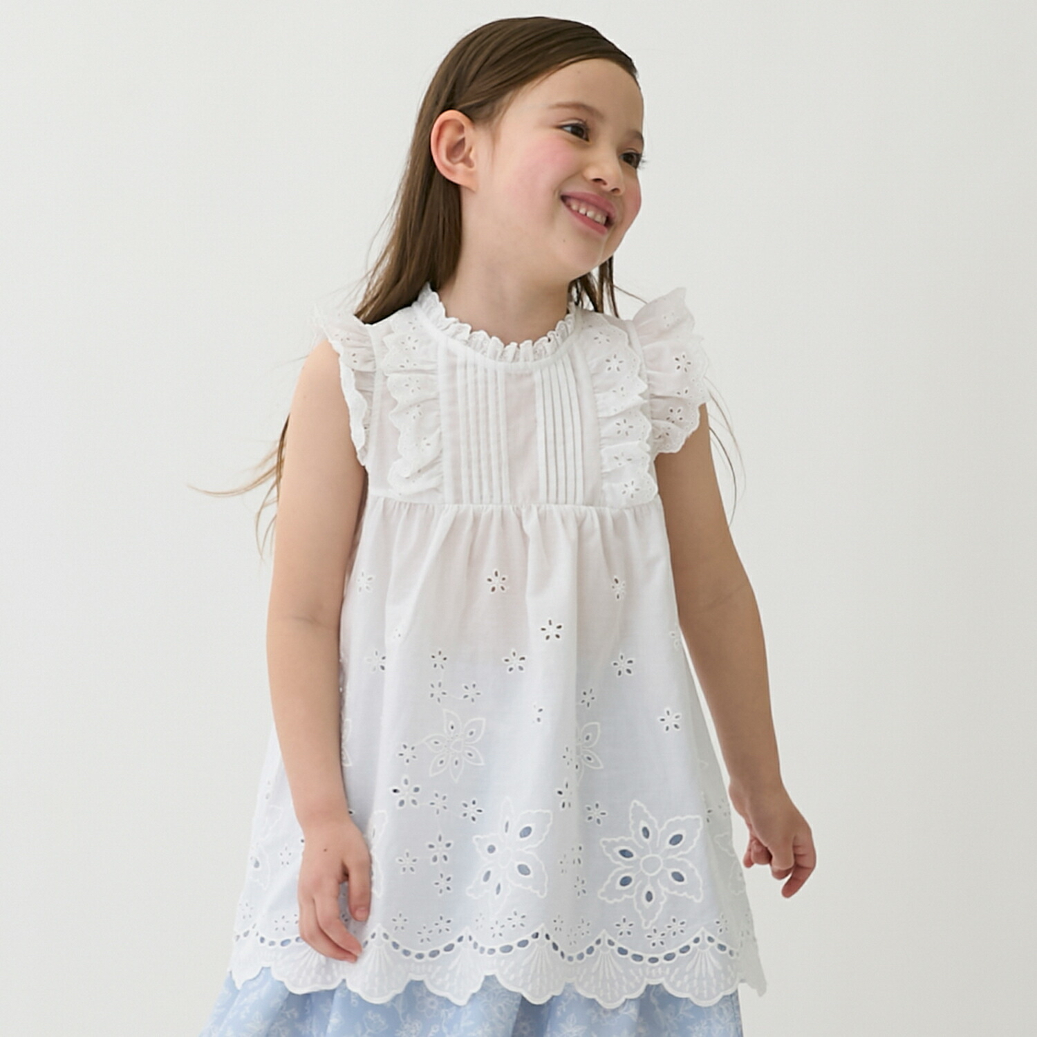 🇯🇵預訂 日本直送🇯🇵Petit Main 三色蕾絲荷葉邊短袖上衣