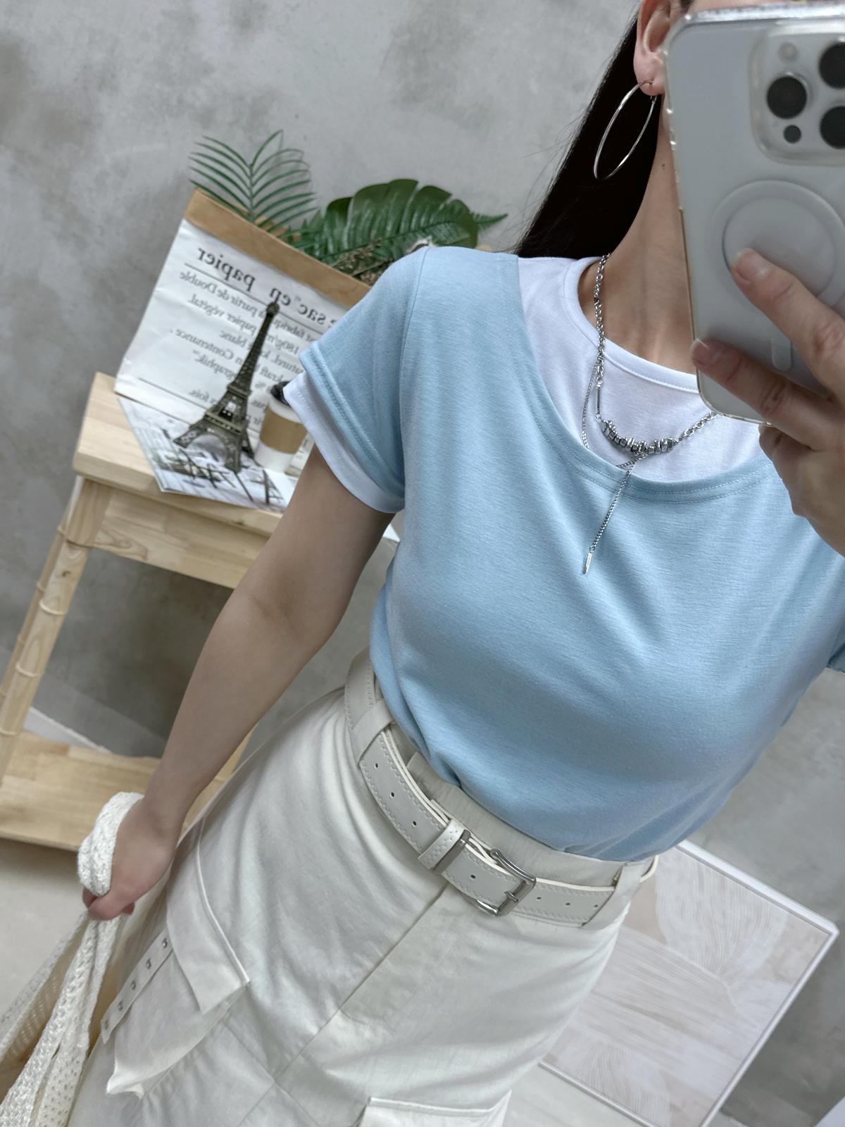 G12 假兩件拼色top