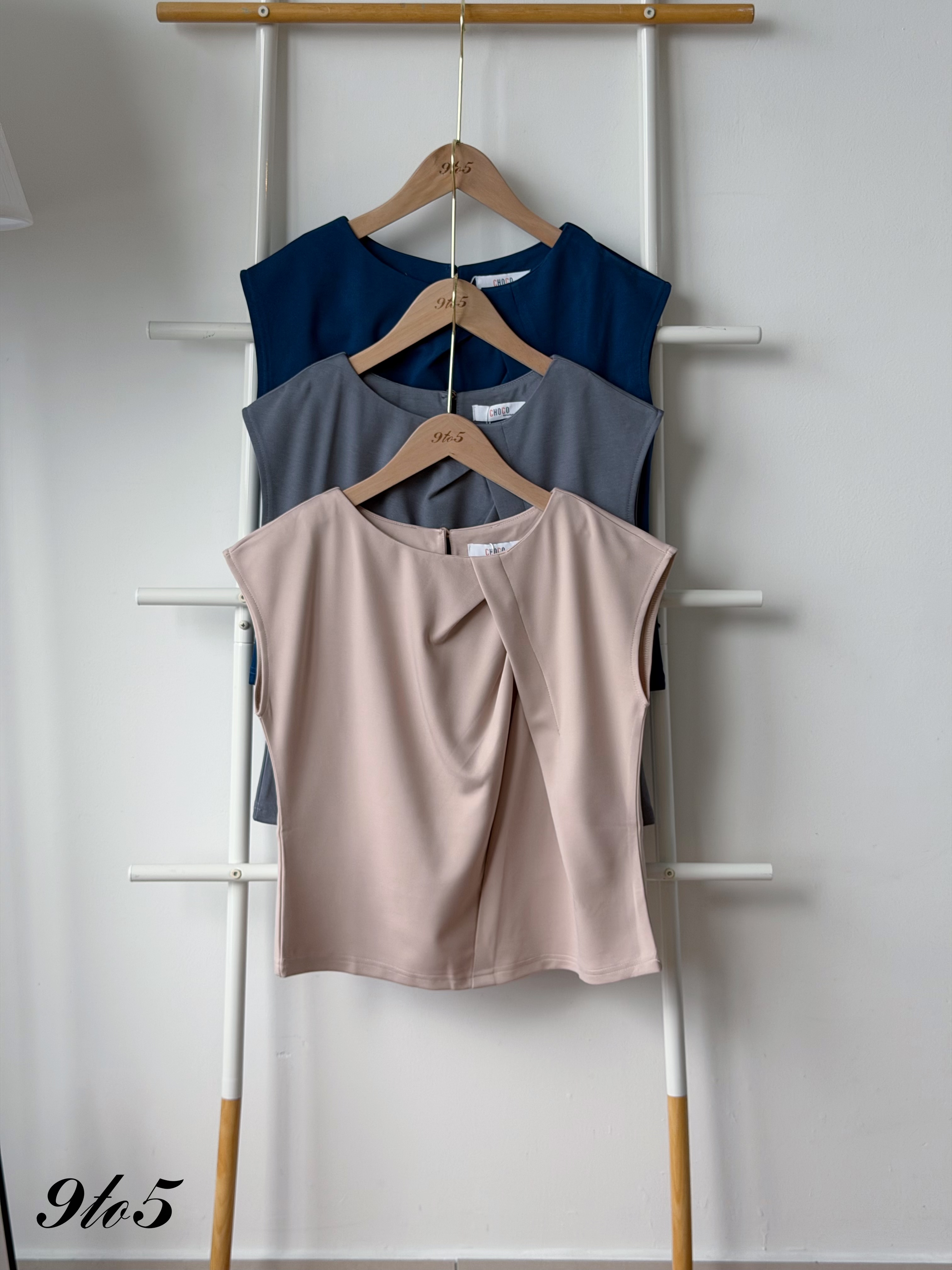 T4485 Cape Sleeve Ruched Top - 3 Colors 