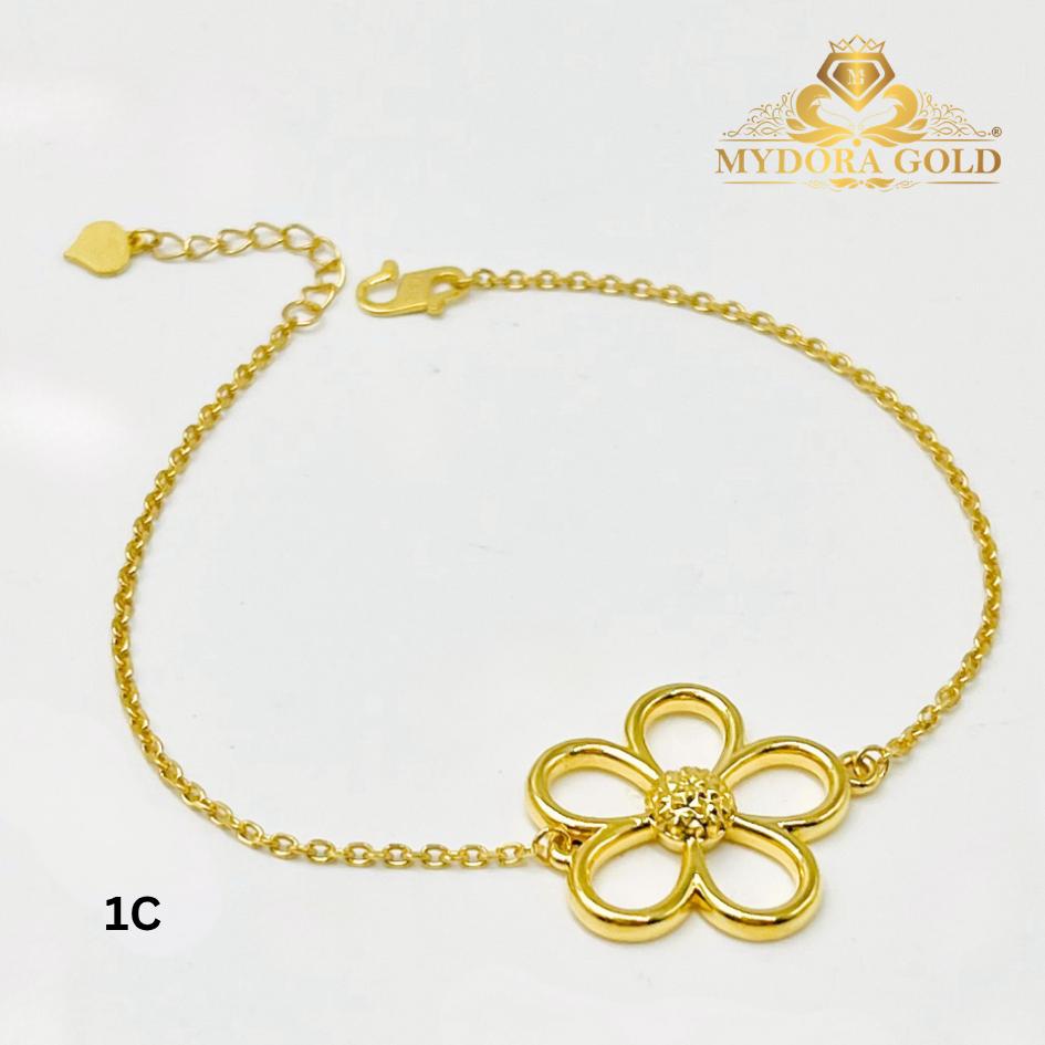MYDORA Rantai Tangan Fesyen Bunga Daisy l EMAS 916/22K