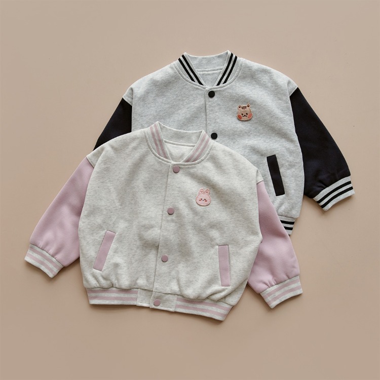 DOTTODOT 奶萌學院風系列-拼色棒球服外套