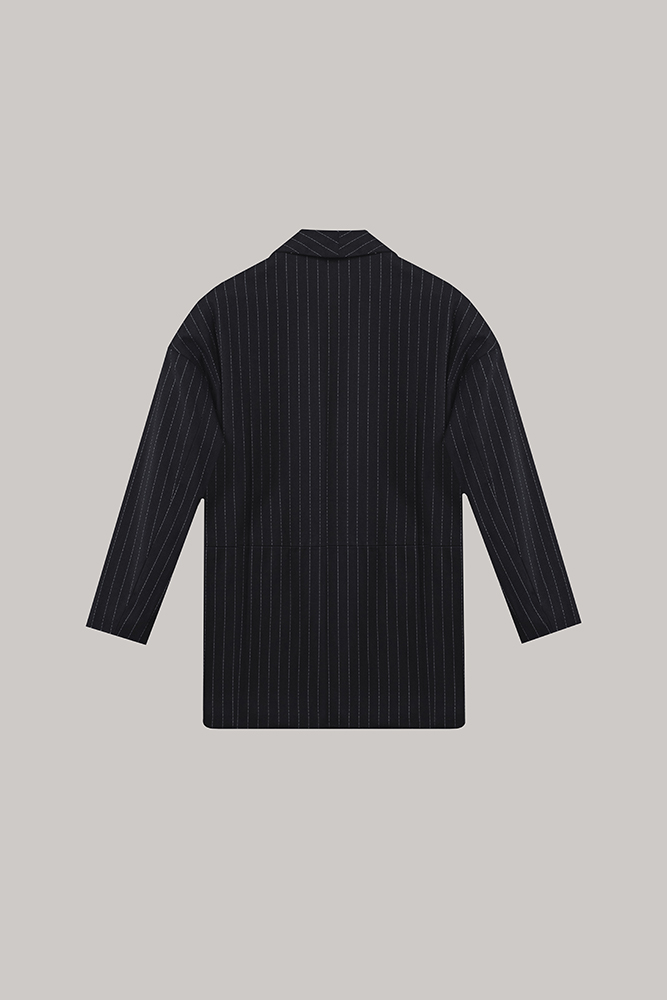 Oversized Pinstripe Tailored Blazer