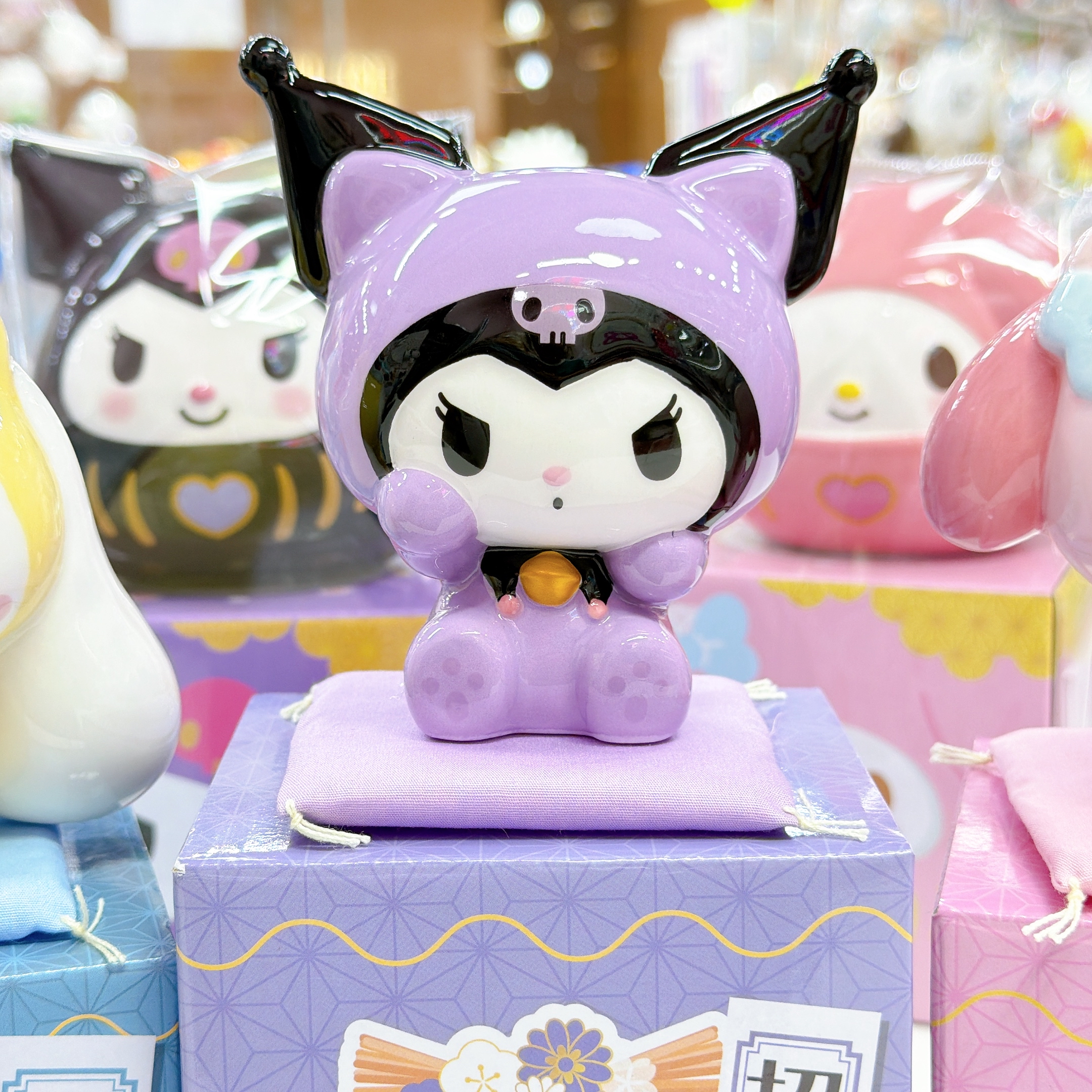 日本直送Sanrio  Melody Kuromi肉桂狗招財貓陶瓷擺設