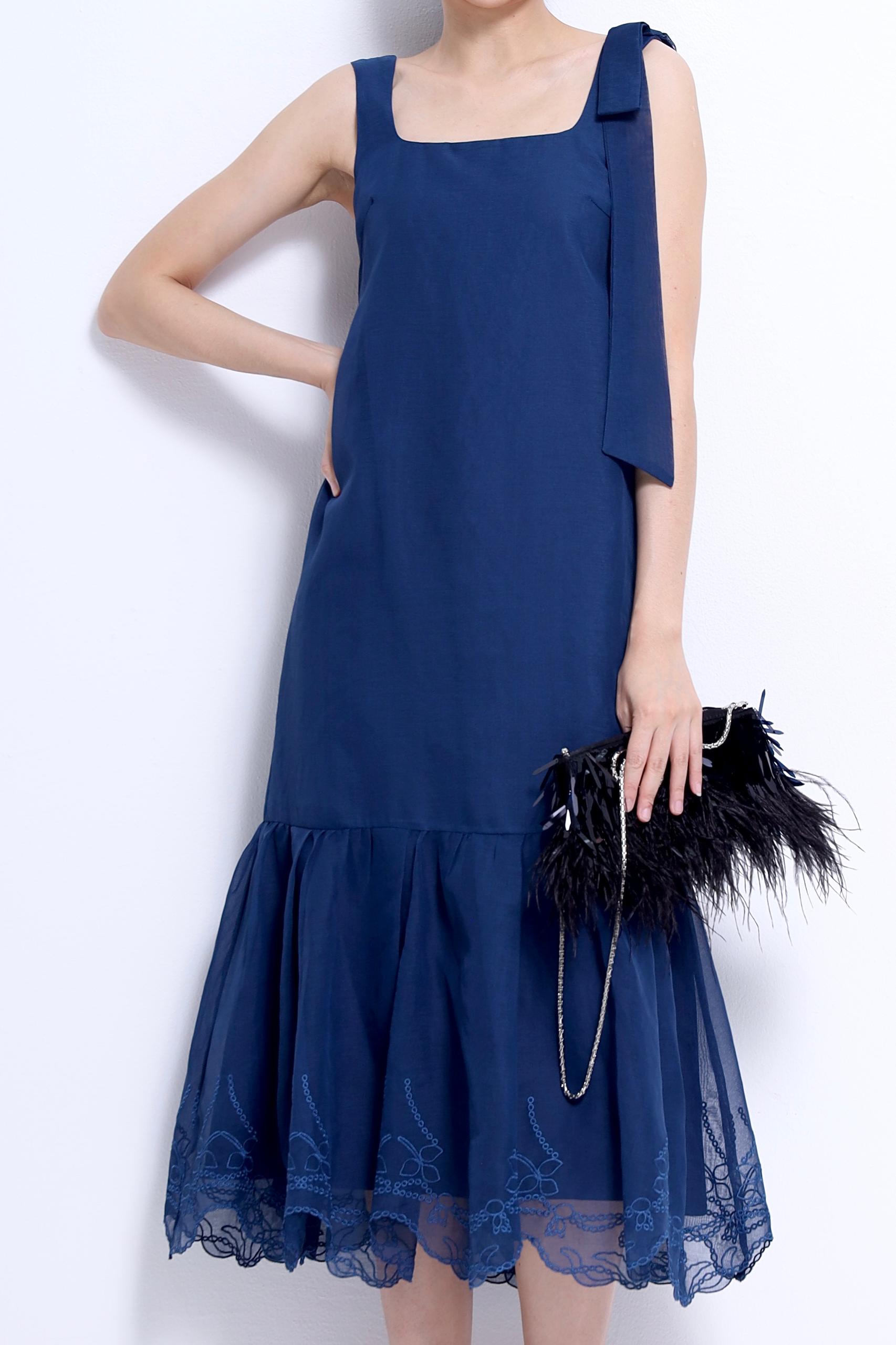 CD2152 PHEONY MESH ORGANZA EMBD DRESS