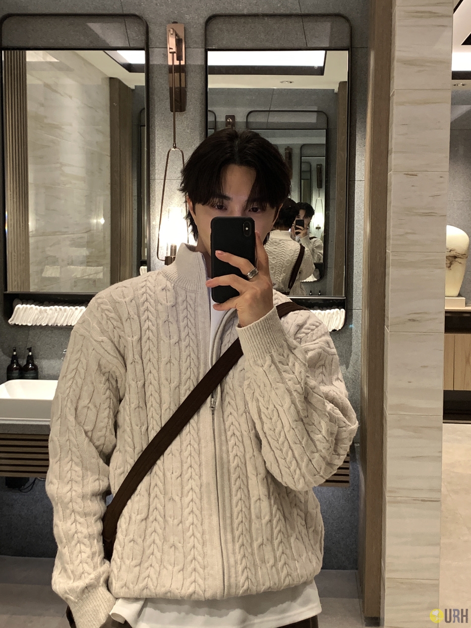 【100%保證韓國直送】經典麻花兩用拉鍊針織外套 Cozy Daily Cable Two-way Knit Zip-up RL114700