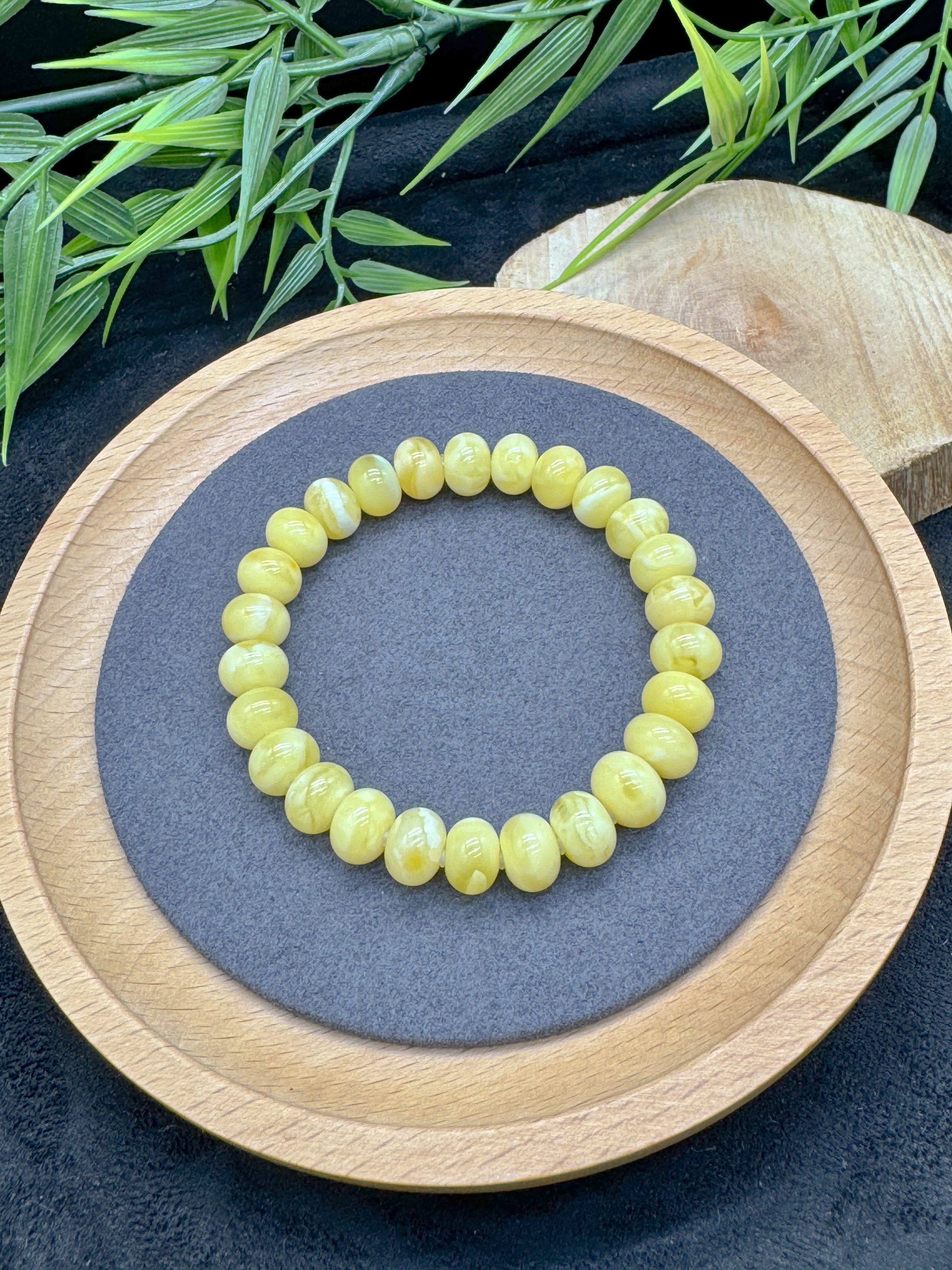 菠蘿的海白蜜算盤珠手鍊(8+mm)