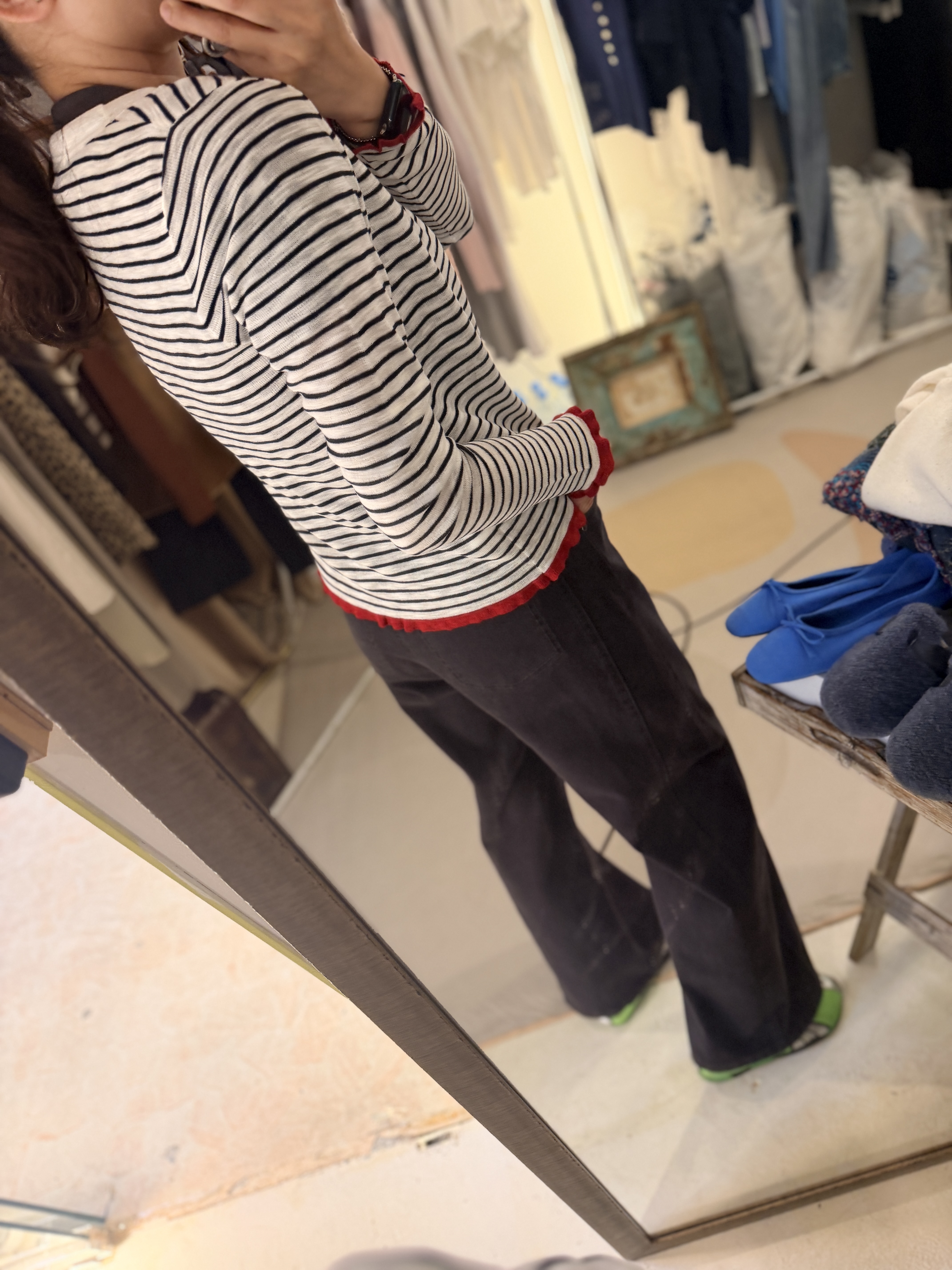 Black and red cardigan